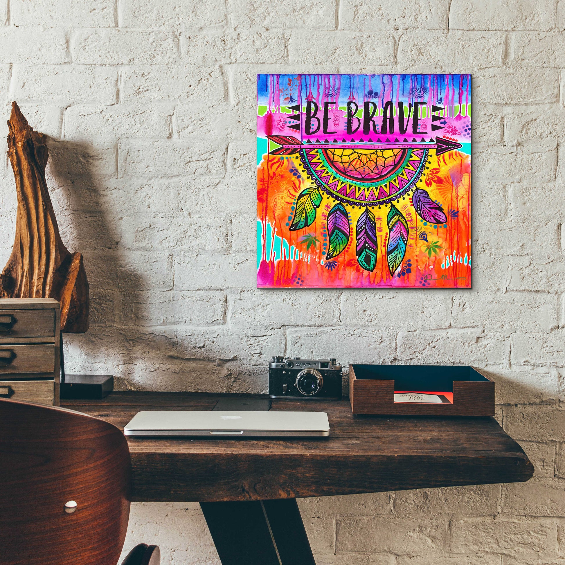 Epic Art 'Be Brave' by Dean Russo, Acrylic Glass Wall Art,12x12