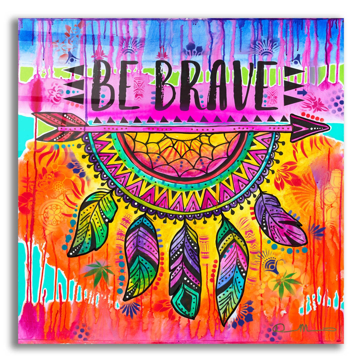 Epic Art 'Be Brave' by Dean Russo, Acrylic Glass Wall Art,12x12