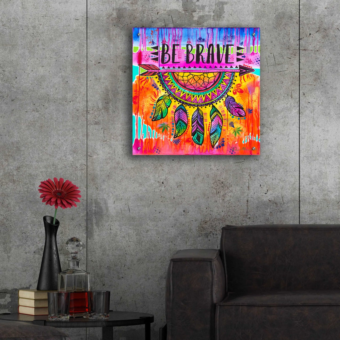 Epic Art 'Be Brave' by Dean Russo, Acrylic Glass Wall Art,24x24