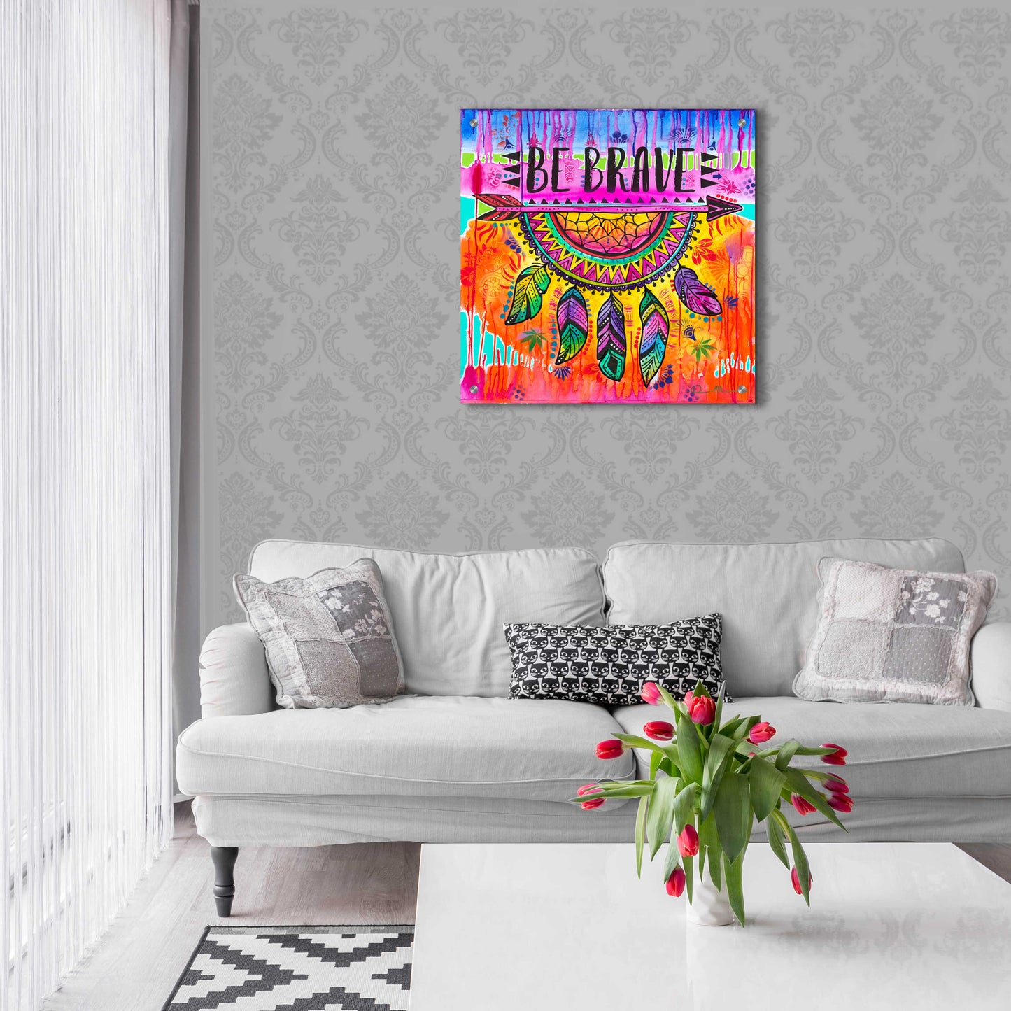 Epic Art 'Be Brave' by Dean Russo, Acrylic Glass Wall Art,24x24