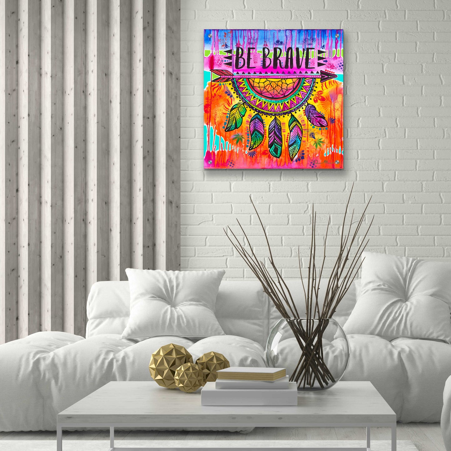 Epic Art 'Be Brave' by Dean Russo, Acrylic Glass Wall Art,24x24