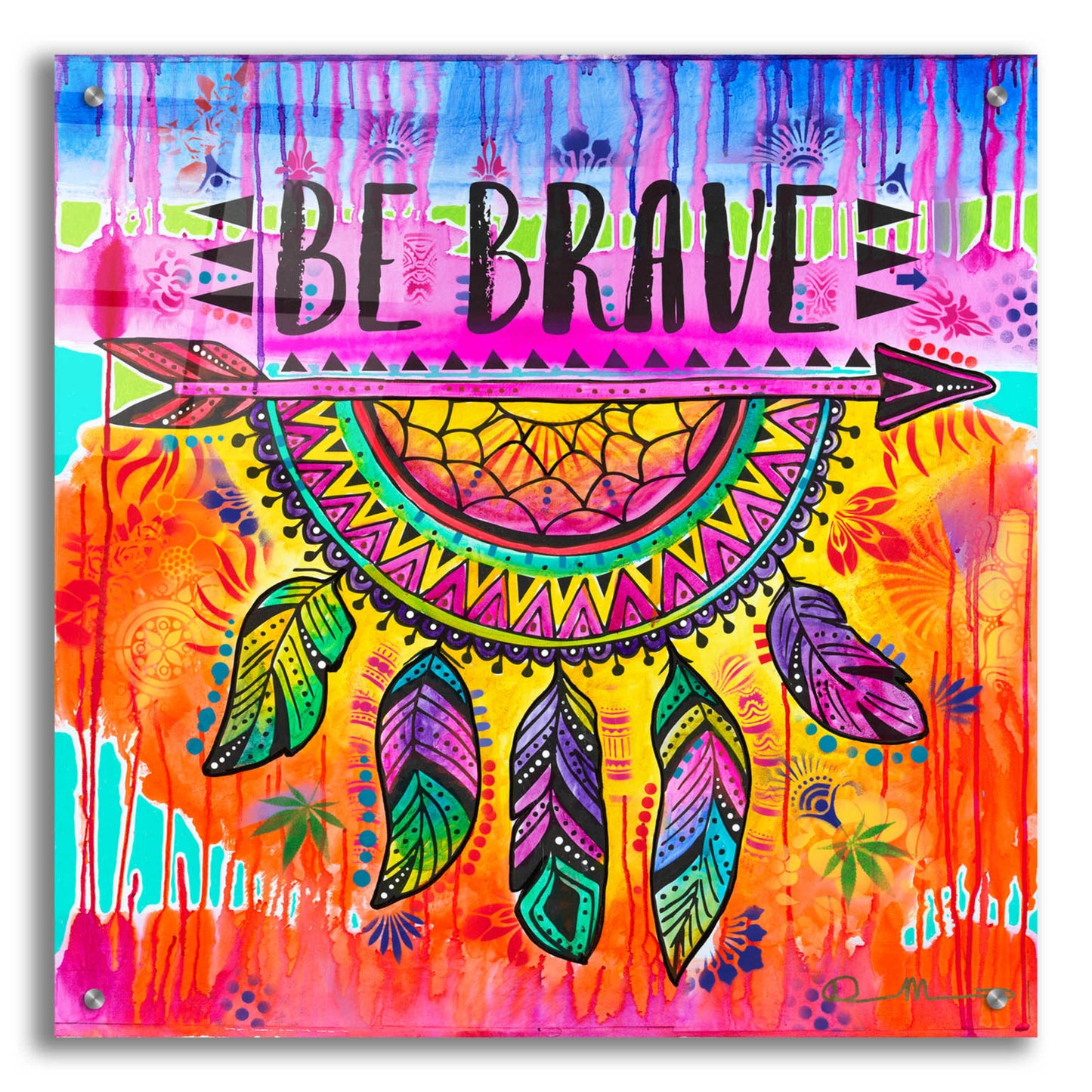 Epic Art 'Be Brave' by Dean Russo, Acrylic Glass Wall Art,24x24