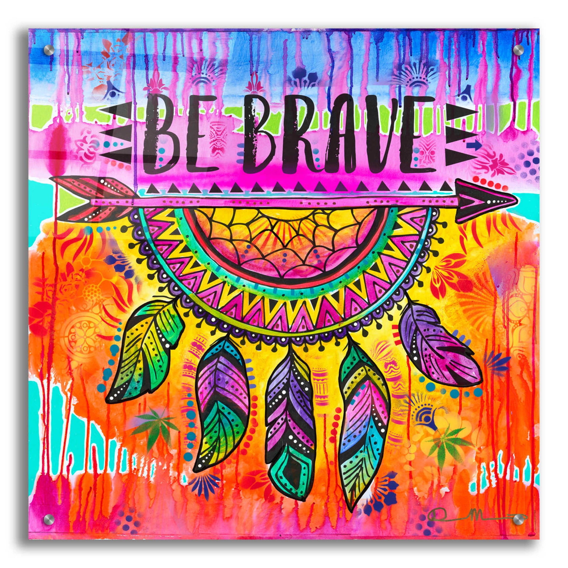 Epic Art 'Be Brave' by Dean Russo, Acrylic Glass Wall Art,24x24