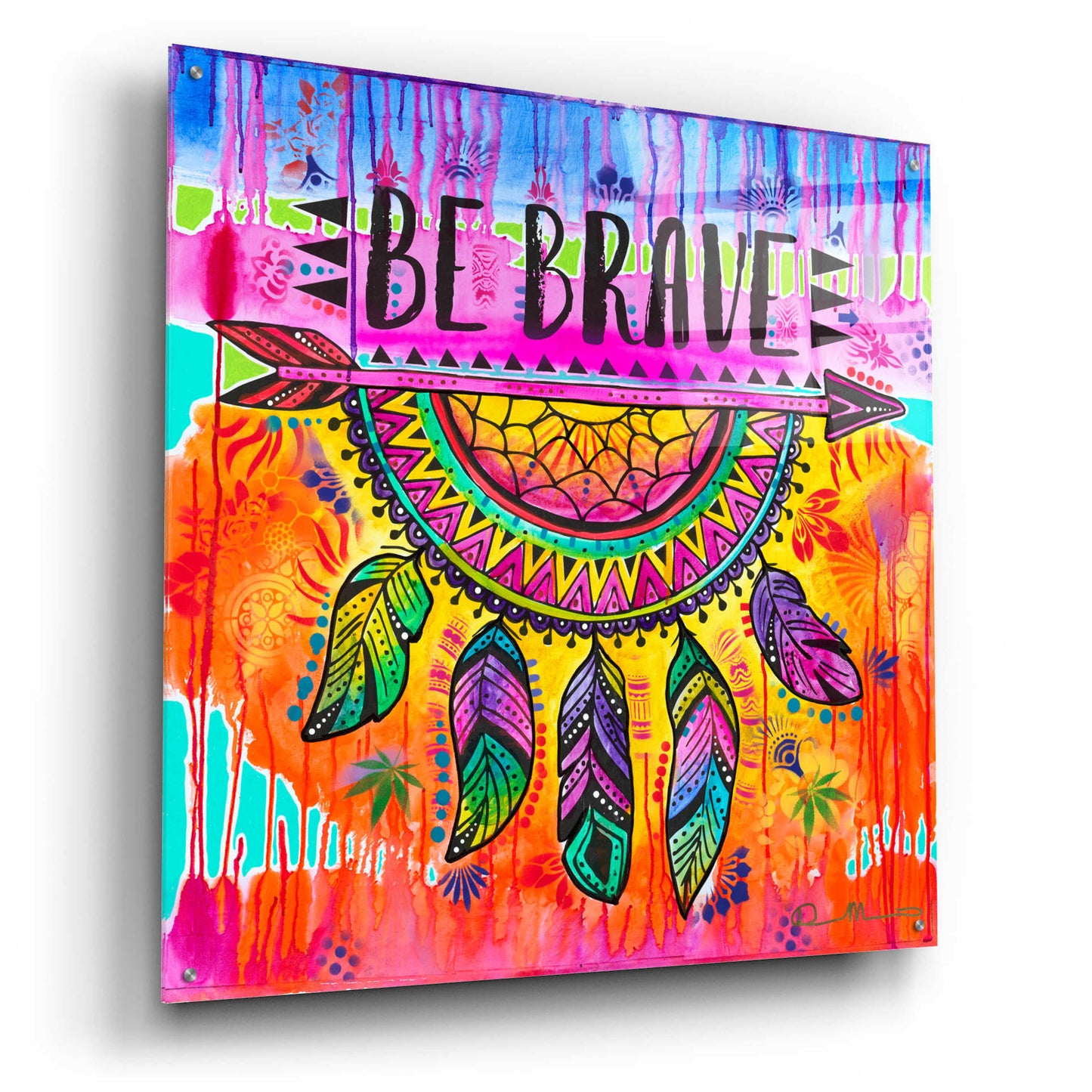 Epic Art 'Be Brave' by Dean Russo, Acrylic Glass Wall Art,36x36