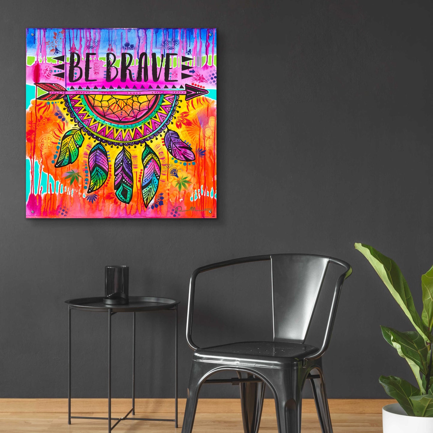 Epic Art 'Be Brave' by Dean Russo, Acrylic Glass Wall Art,36x36