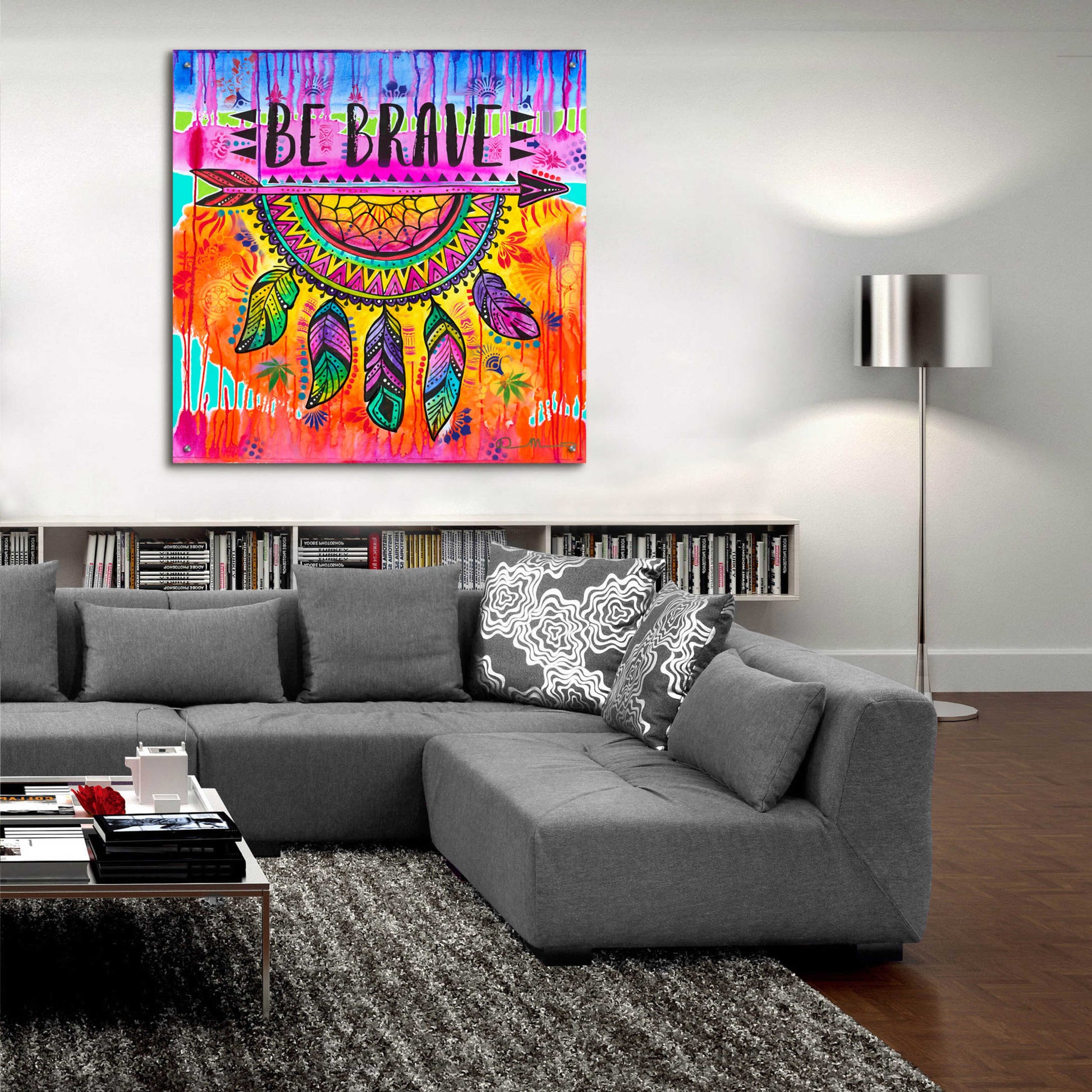 Epic Art 'Be Brave' by Dean Russo, Acrylic Glass Wall Art,36x36