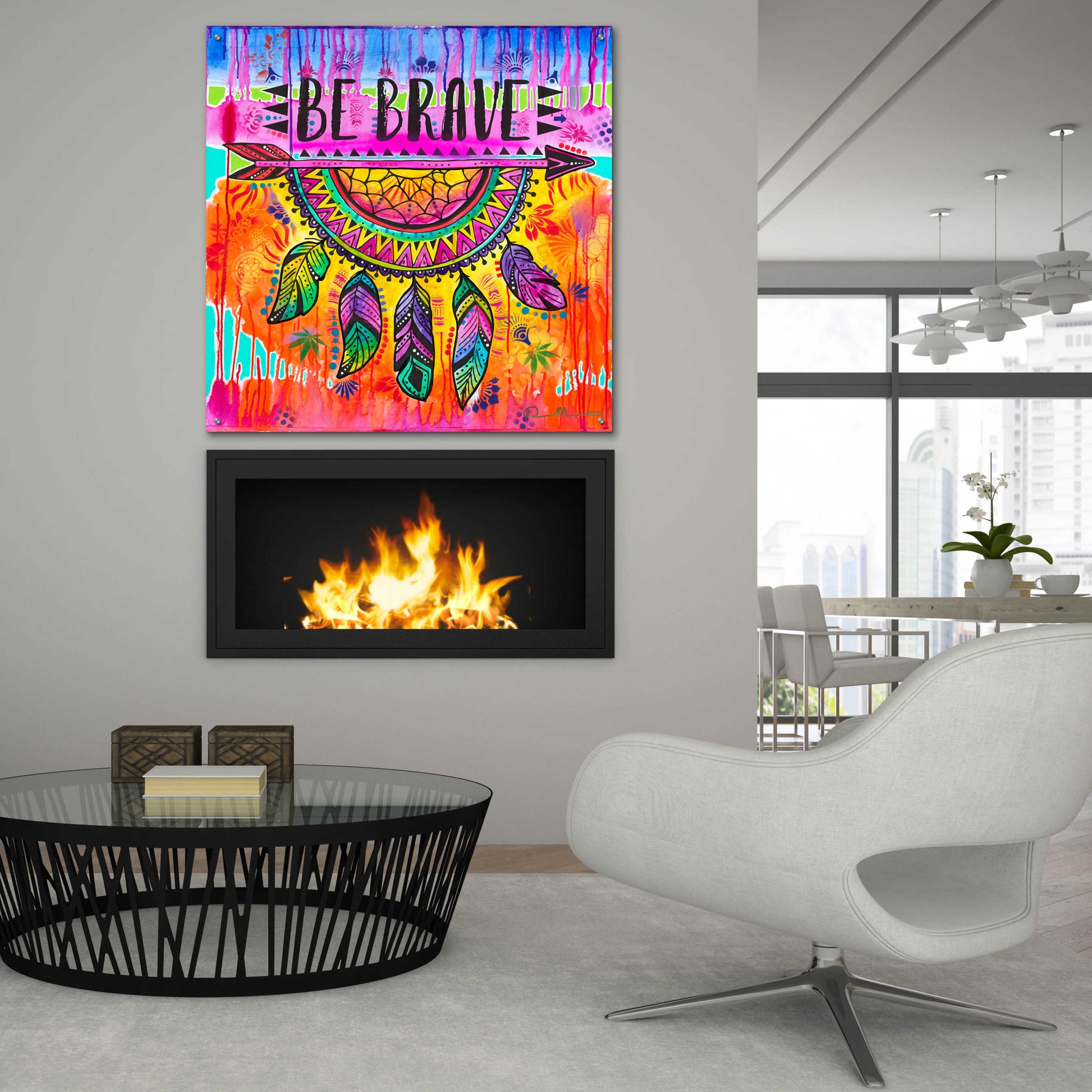 Epic Art 'Be Brave' by Dean Russo, Acrylic Glass Wall Art,36x36