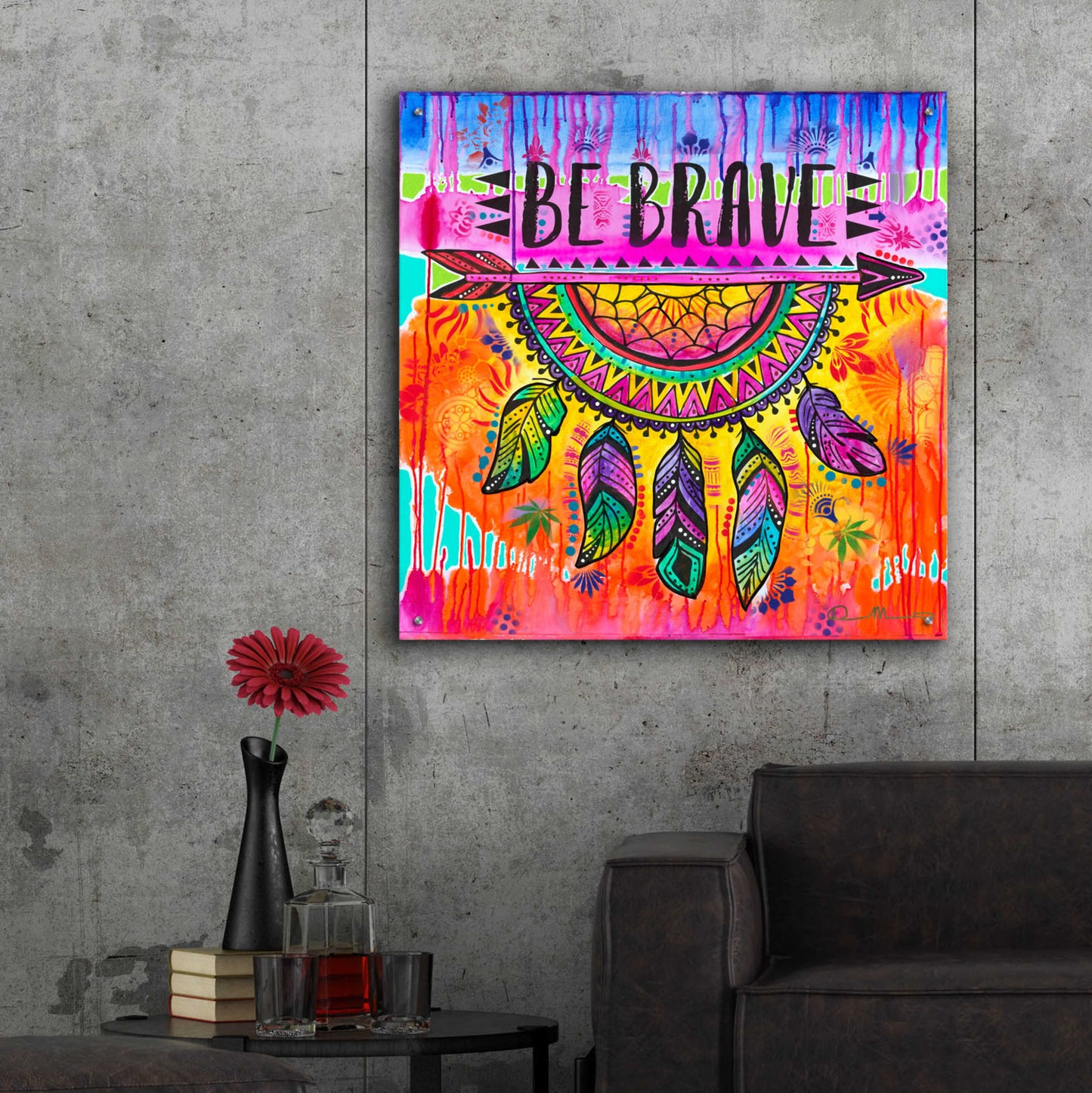 Epic Art 'Be Brave' by Dean Russo, Acrylic Glass Wall Art,36x36