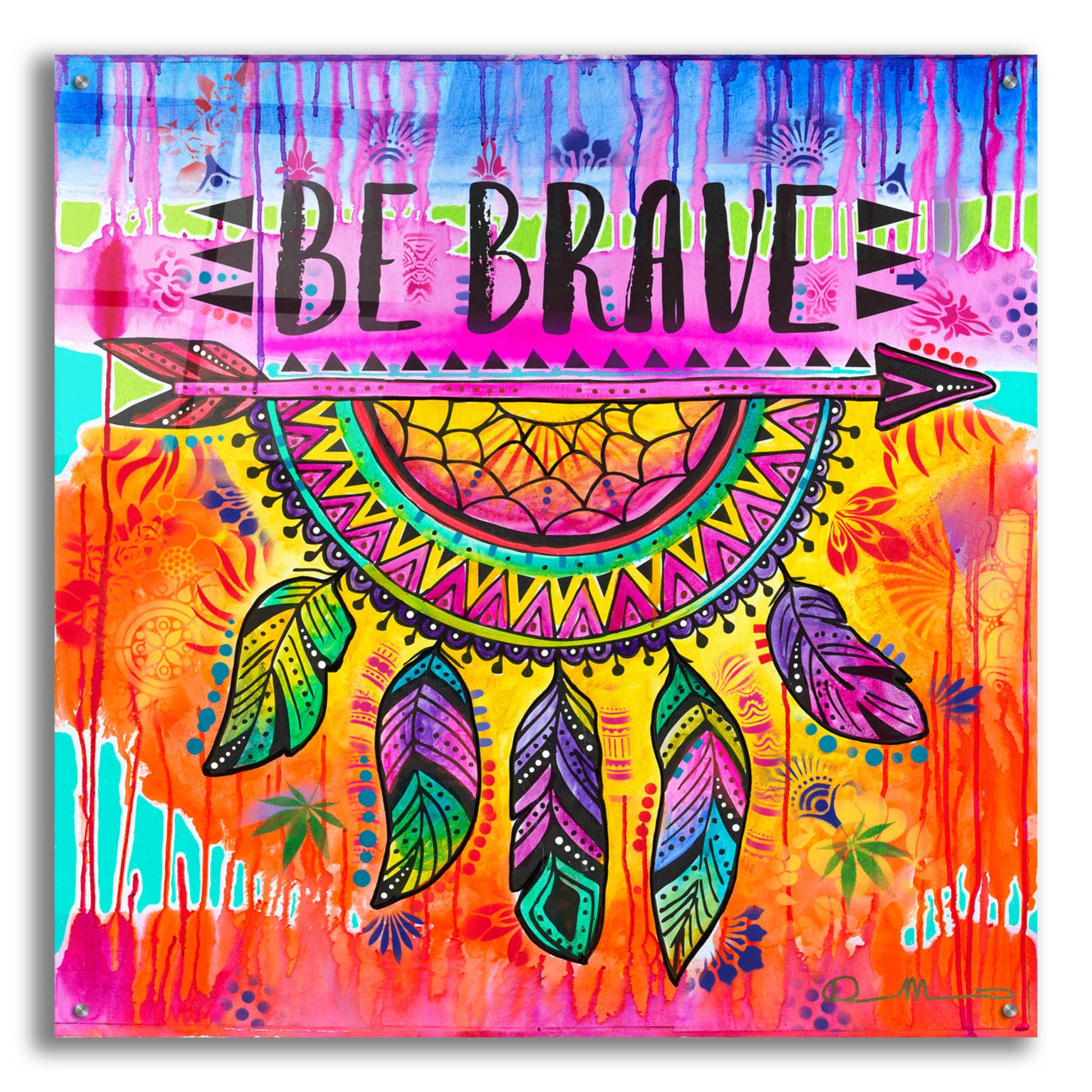 Epic Art 'Be Brave' by Dean Russo, Acrylic Glass Wall Art,36x36