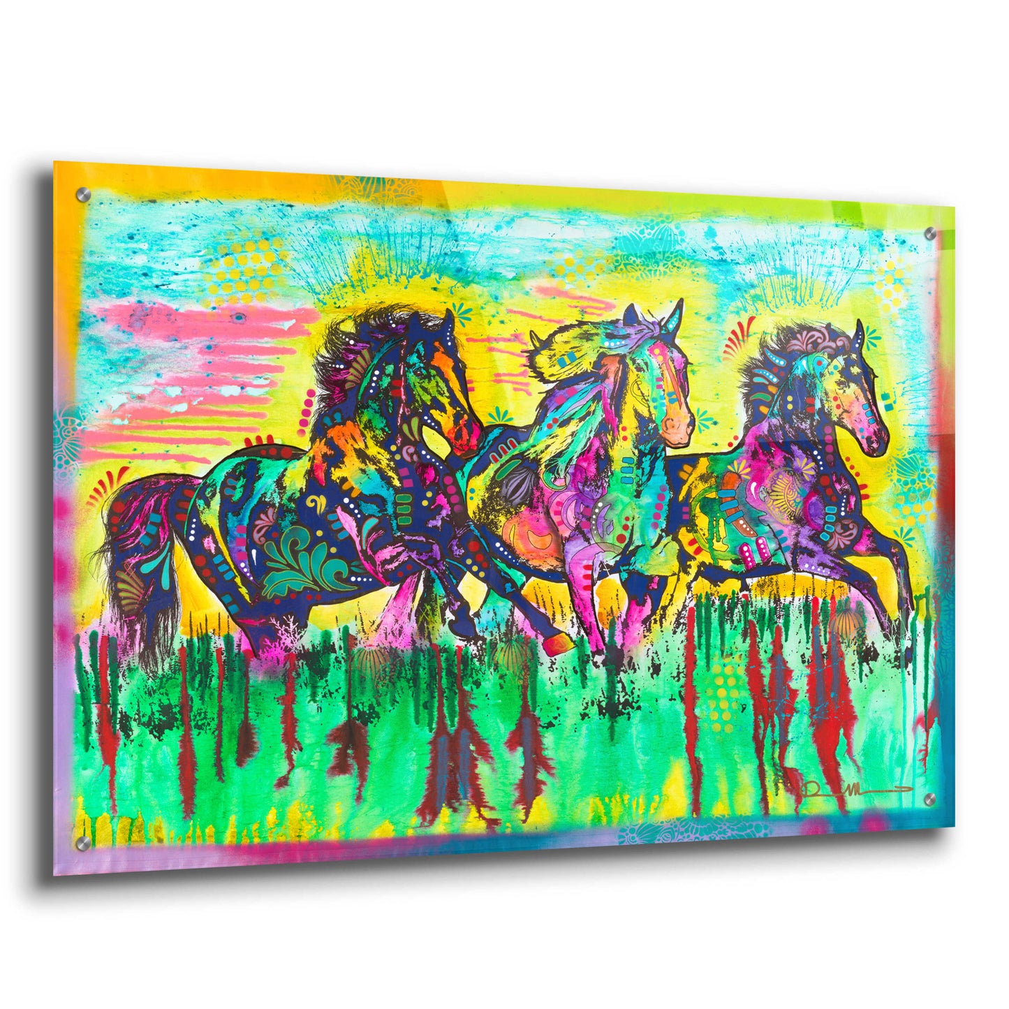 Epic Art 'Three Horses' by Dean Russo, Acrylic Glass Wall Art,36x24