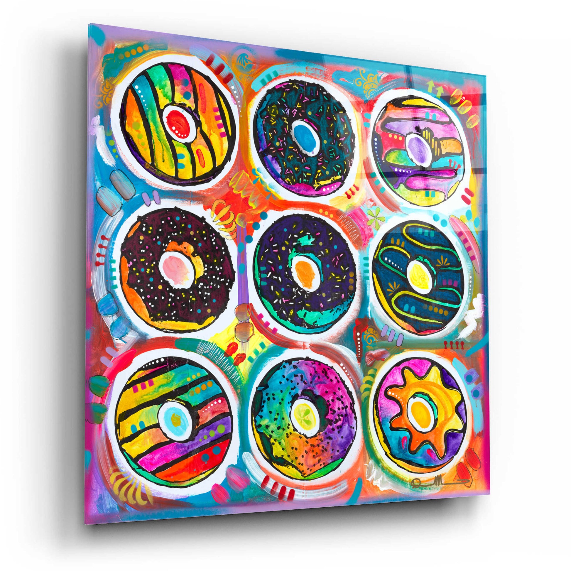 Epic Art 'Doughnuts' by Dean Russo, Acrylic Glass Wall Art,12x12