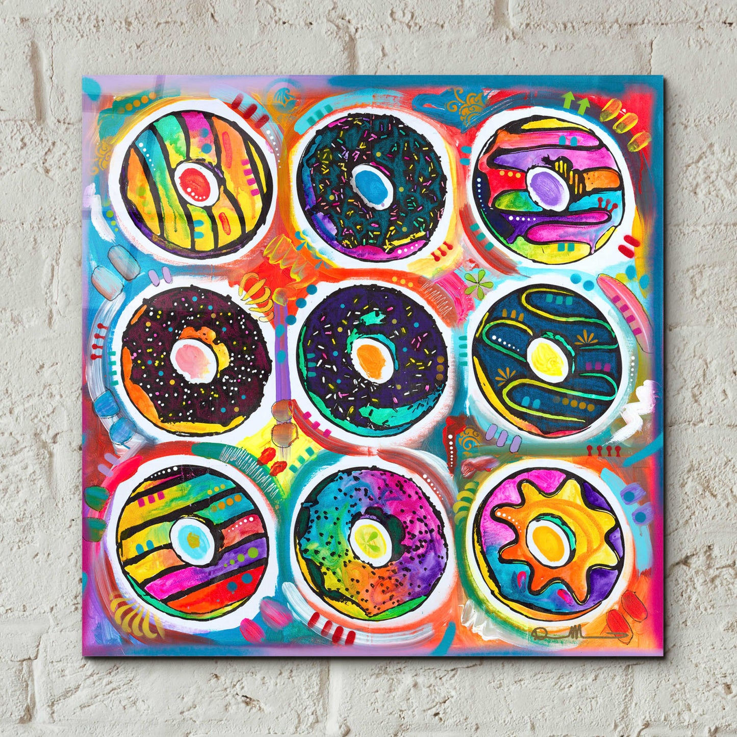 Epic Art 'Doughnuts' by Dean Russo, Acrylic Glass Wall Art,12x12