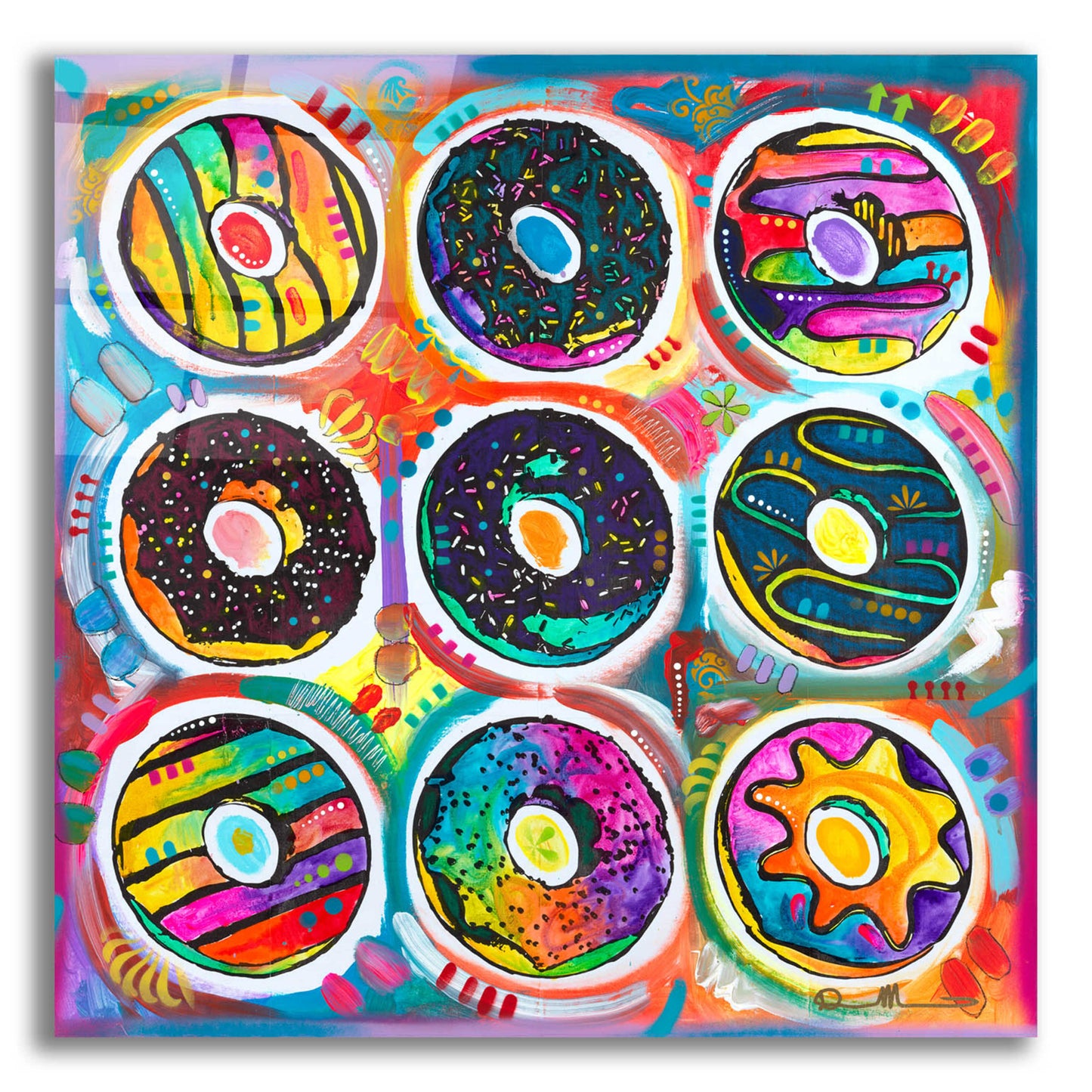 Epic Art 'Doughnuts' by Dean Russo, Acrylic Glass Wall Art,12x12