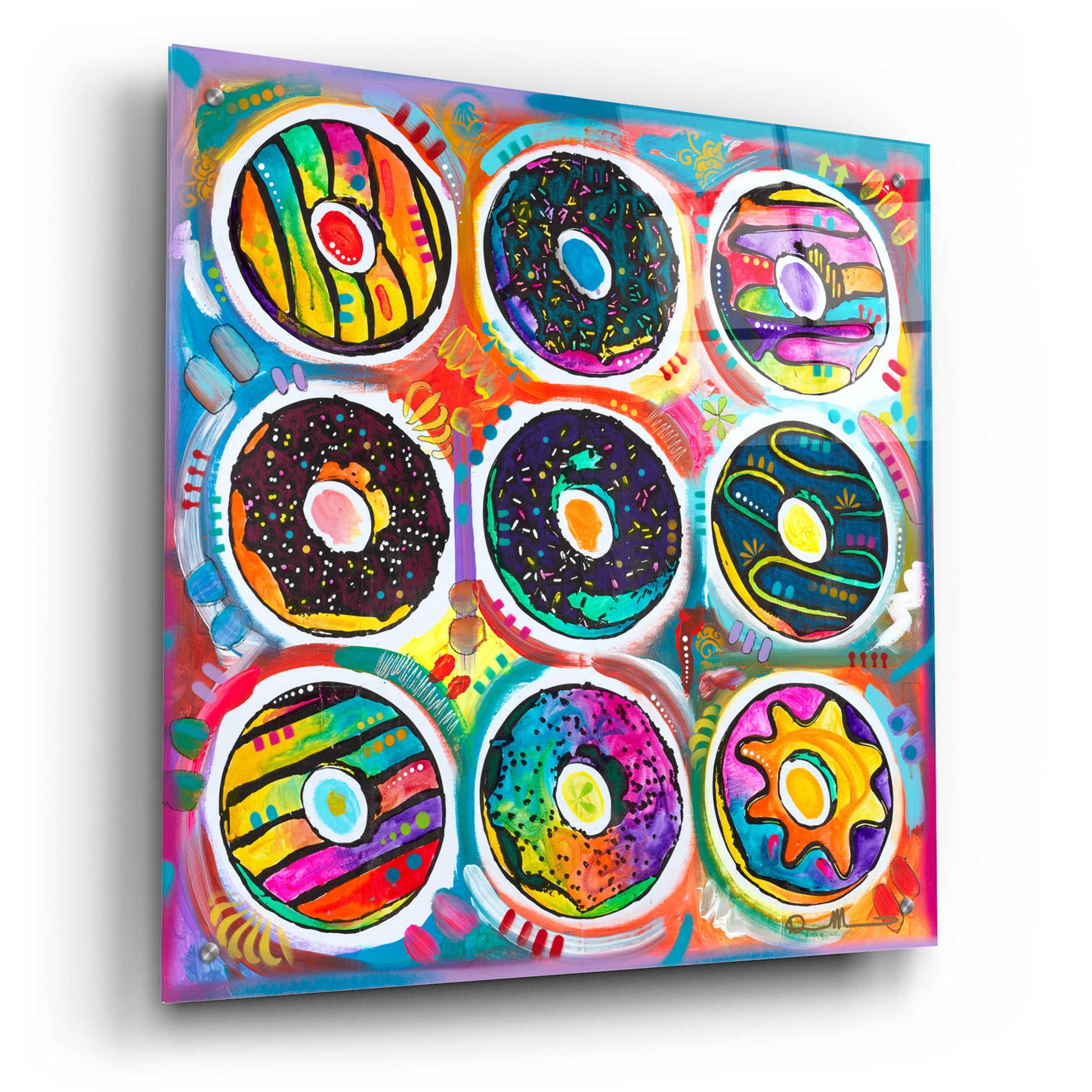 Epic Art 'Doughnuts' by Dean Russo, Acrylic Glass Wall Art,24x24