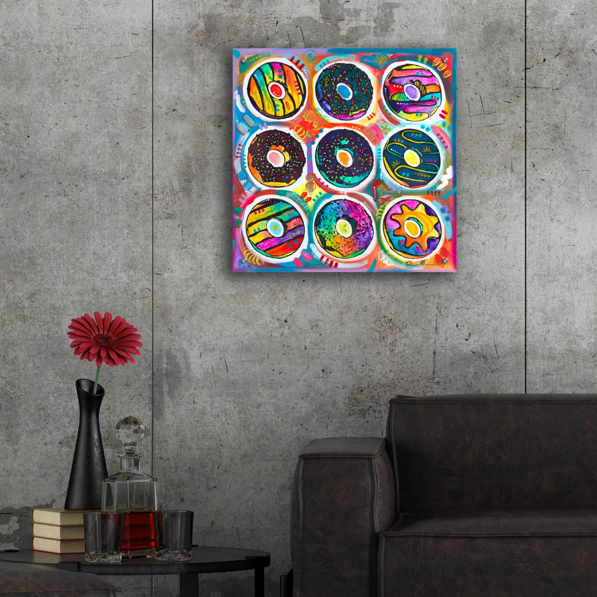 Epic Art 'Doughnuts' by Dean Russo, Acrylic Glass Wall Art,24x24