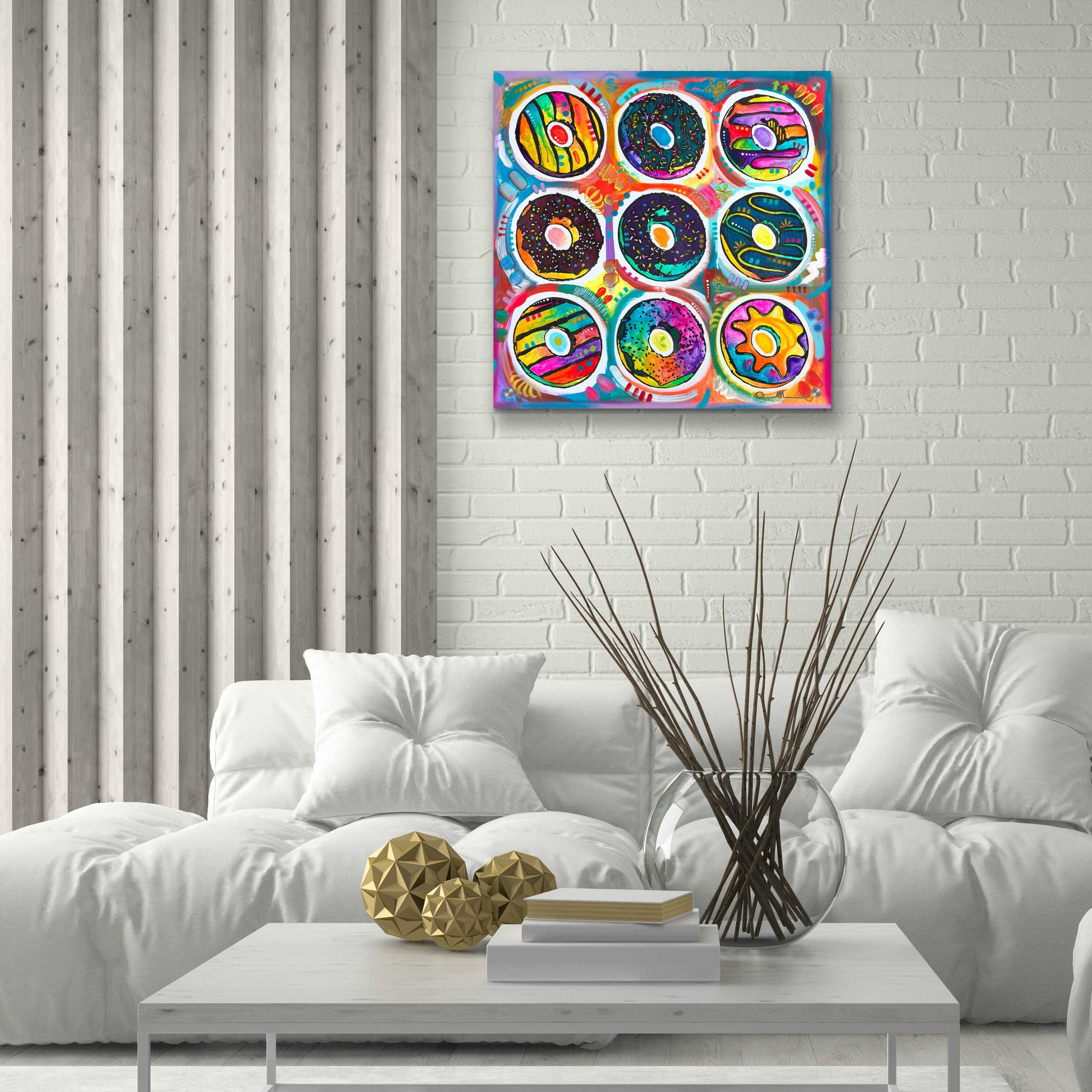 Epic Art 'Doughnuts' by Dean Russo, Acrylic Glass Wall Art,24x24