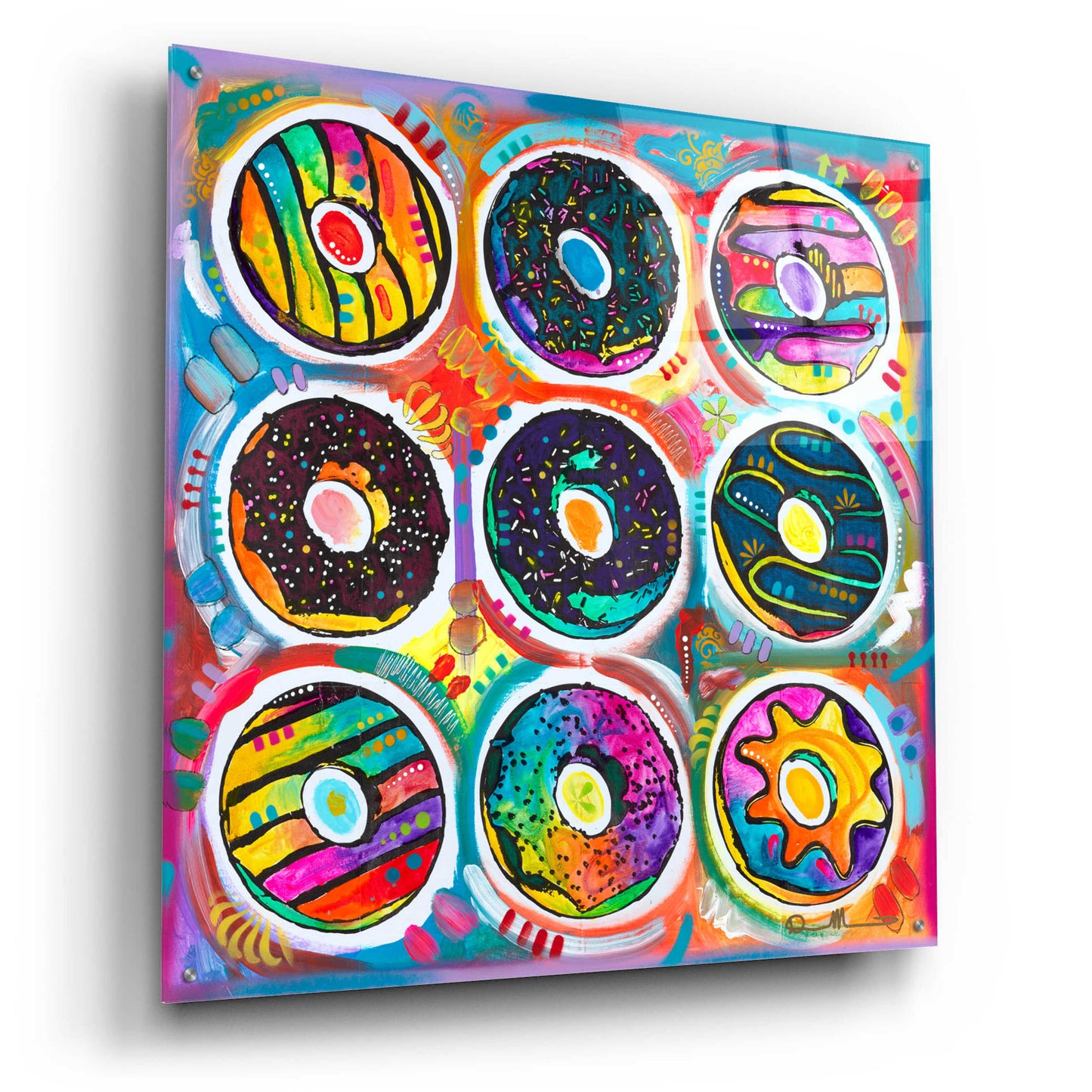 Epic Art 'Doughnuts' by Dean Russo, Acrylic Glass Wall Art,36x36