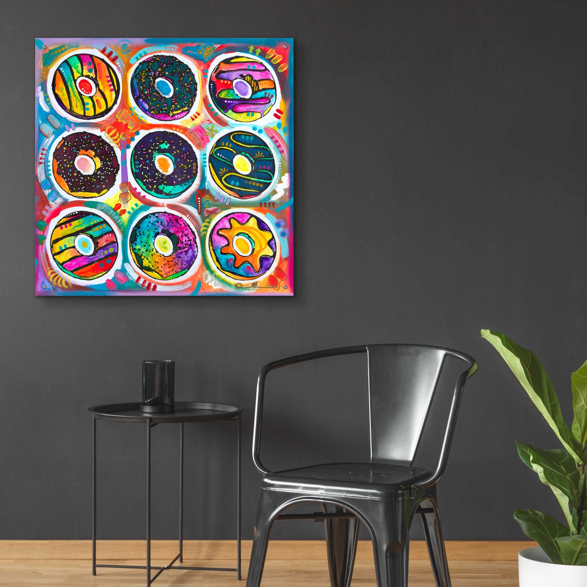 Epic Art 'Doughnuts' by Dean Russo, Acrylic Glass Wall Art,36x36