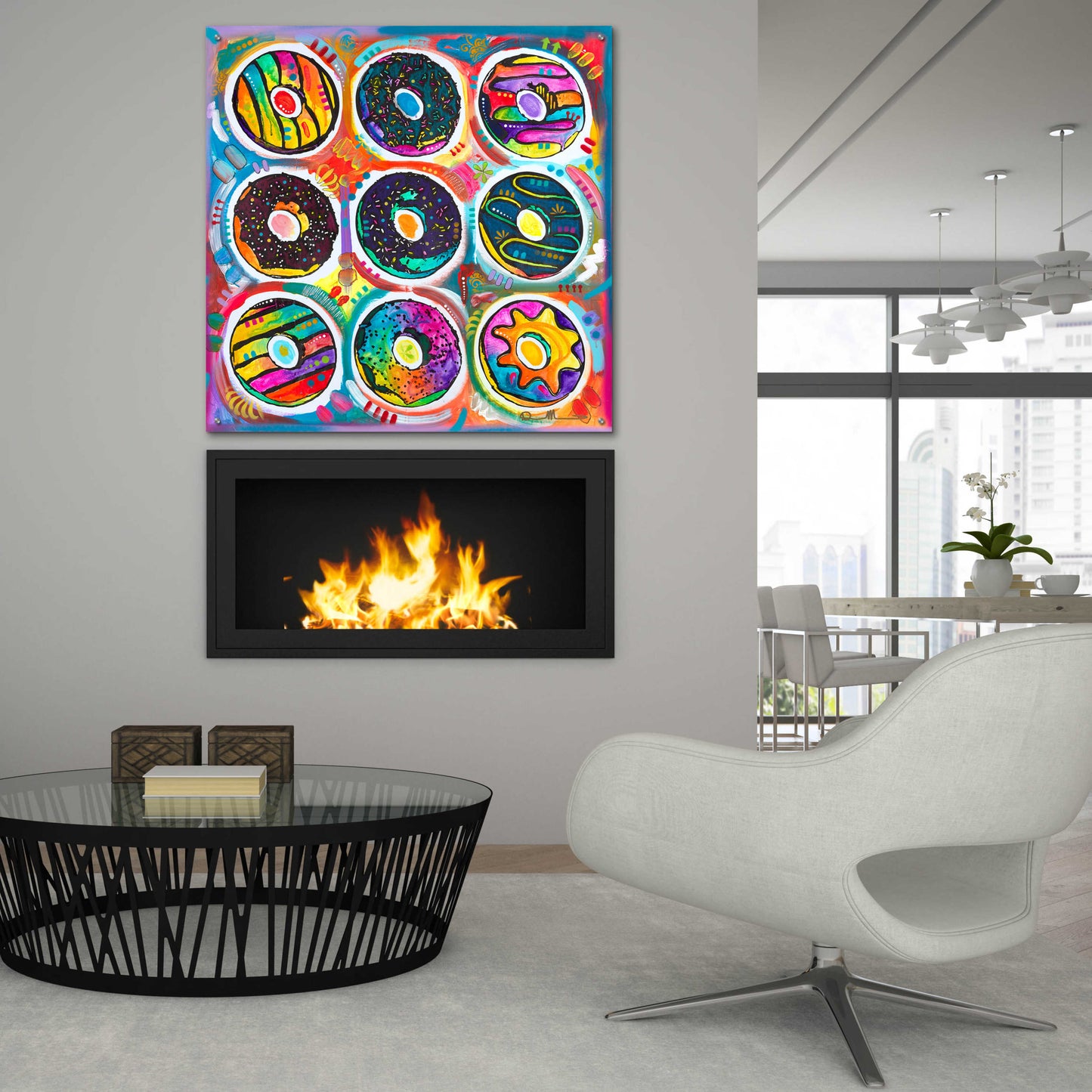 Epic Art 'Doughnuts' by Dean Russo, Acrylic Glass Wall Art,36x36