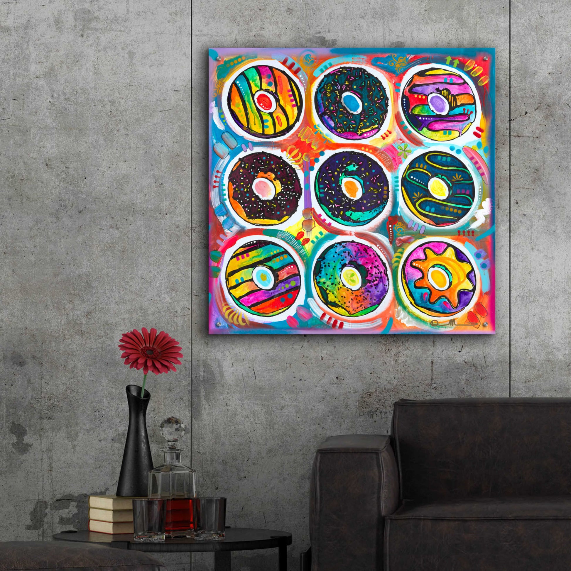 Epic Art 'Doughnuts' by Dean Russo, Acrylic Glass Wall Art,36x36