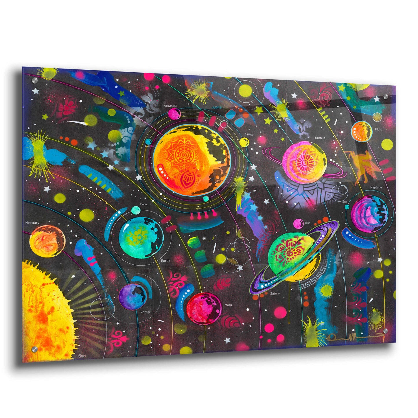 Epic Art 'Solar System' by Dean Russo, Acrylic Glass Wall Art,36x24