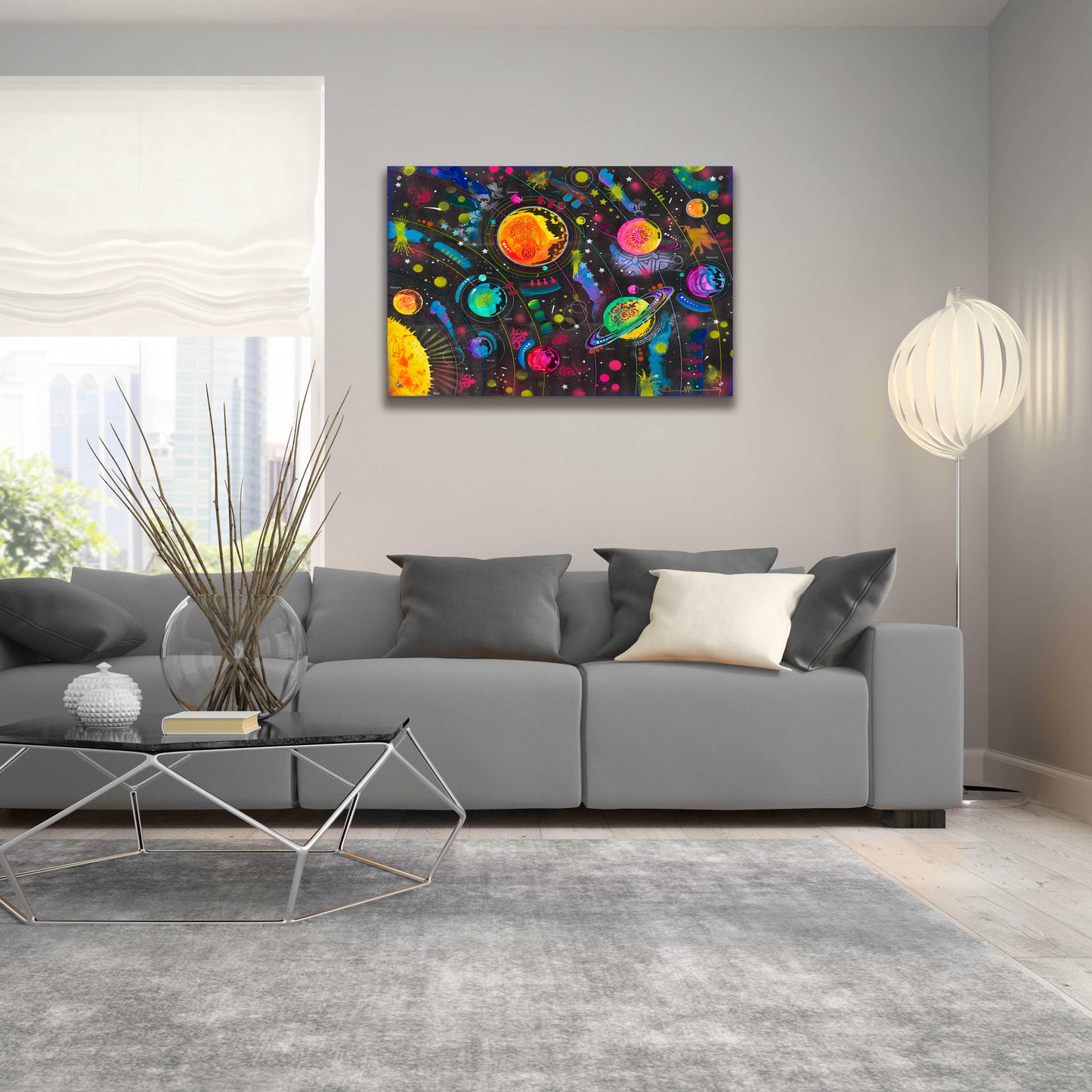 Epic Art 'Solar System' by Dean Russo, Acrylic Glass Wall Art,36x24