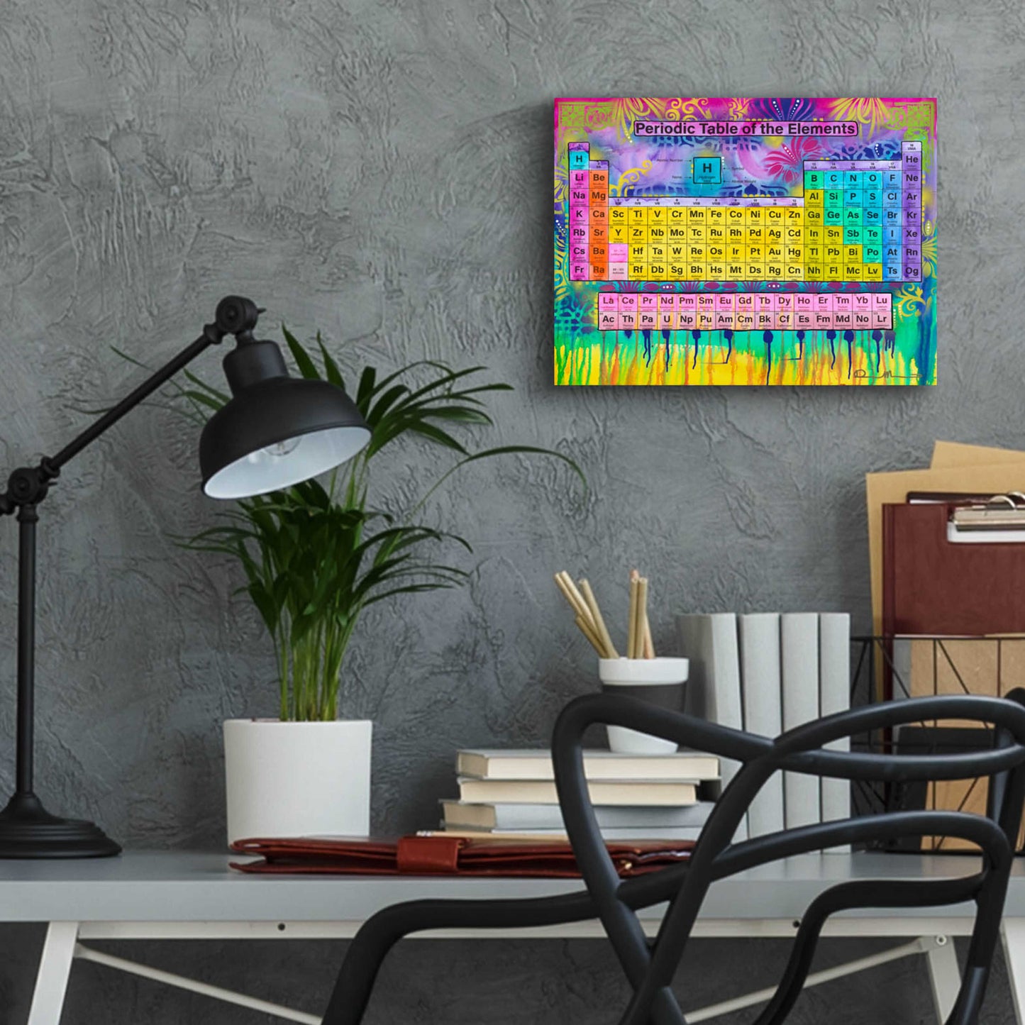 Epic Art 'Periodic Table of the Elements' by Dean Russo, Acrylic Glass Wall Art,16x12