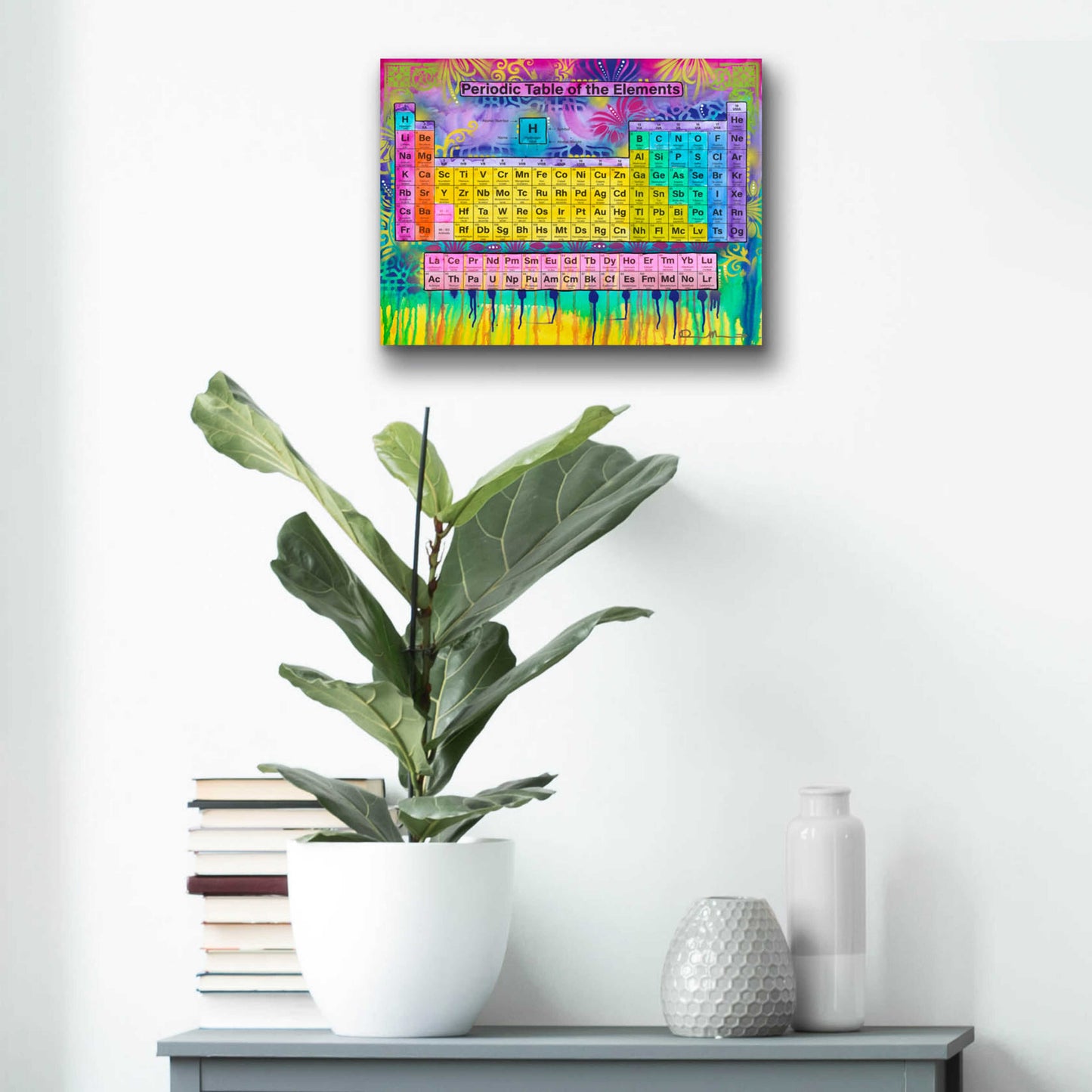 Epic Art 'Periodic Table of the Elements' by Dean Russo, Acrylic Glass Wall Art,16x12