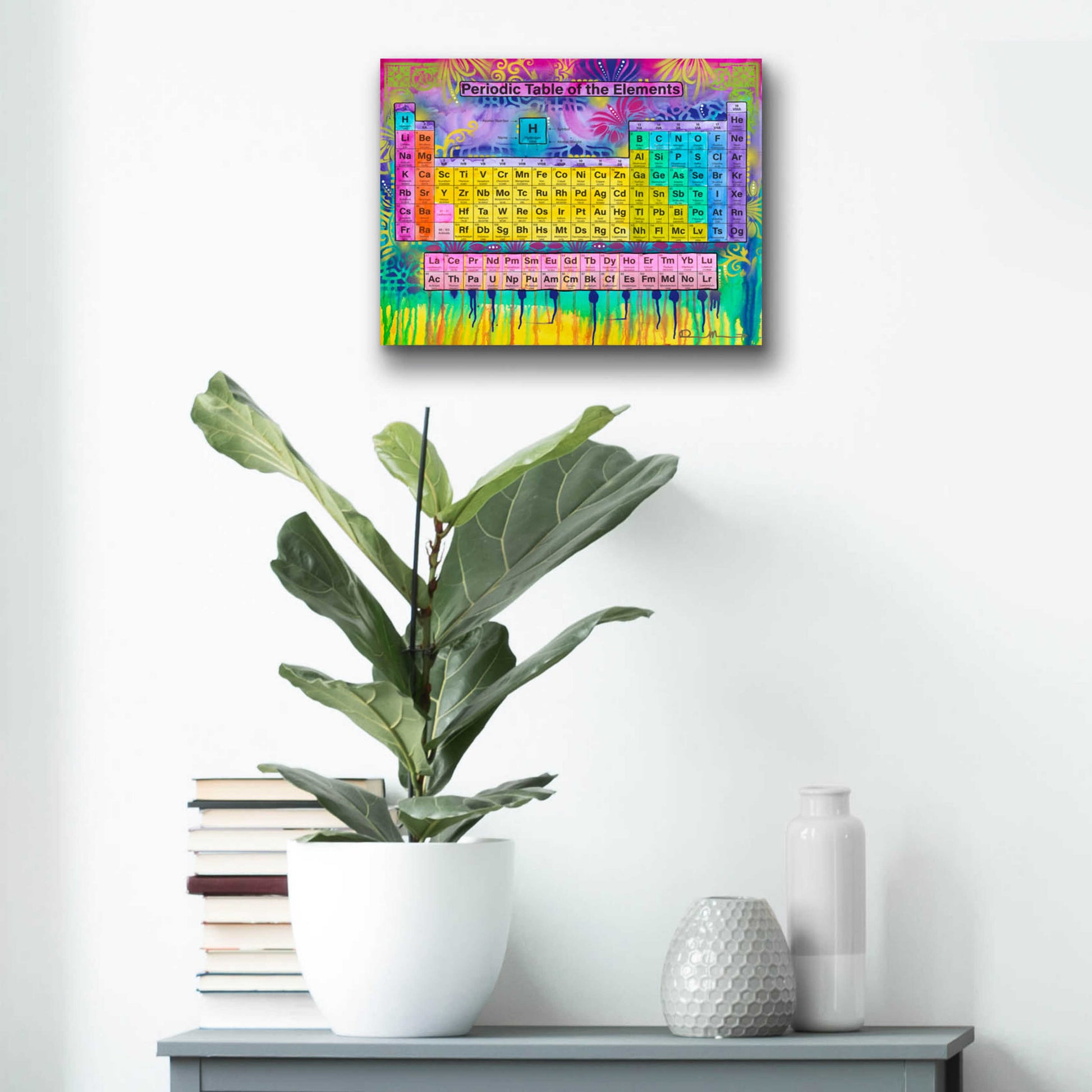 Epic Art 'Periodic Table of the Elements' by Dean Russo, Acrylic Glass Wall Art,16x12