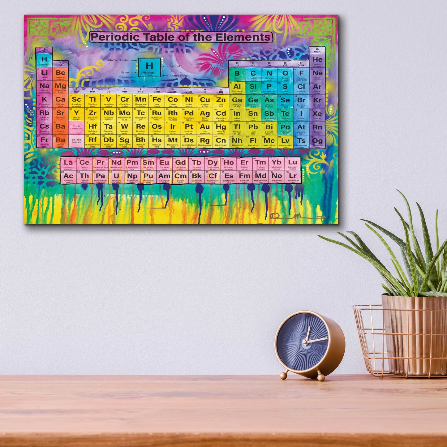 Epic Art 'Periodic Table of the Elements' by Dean Russo, Acrylic Glass Wall Art,16x12