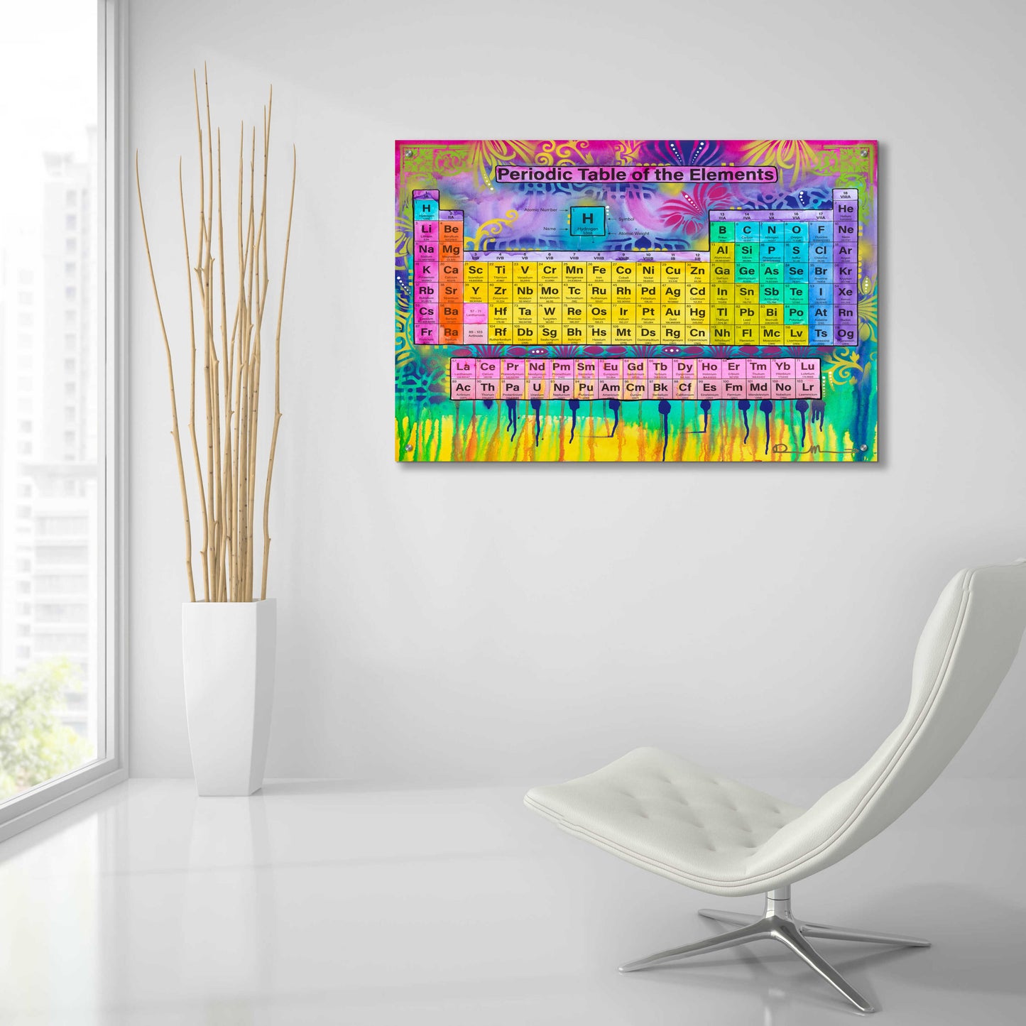 Epic Art 'Periodic Table of the Elements' by Dean Russo, Acrylic Glass Wall Art,36x24