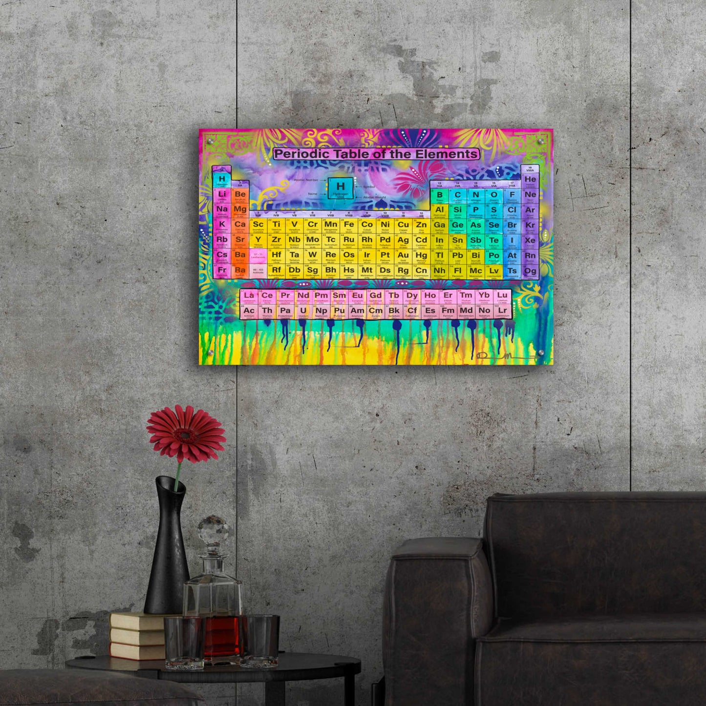 Epic Art 'Periodic Table of the Elements' by Dean Russo, Acrylic Glass Wall Art,36x24