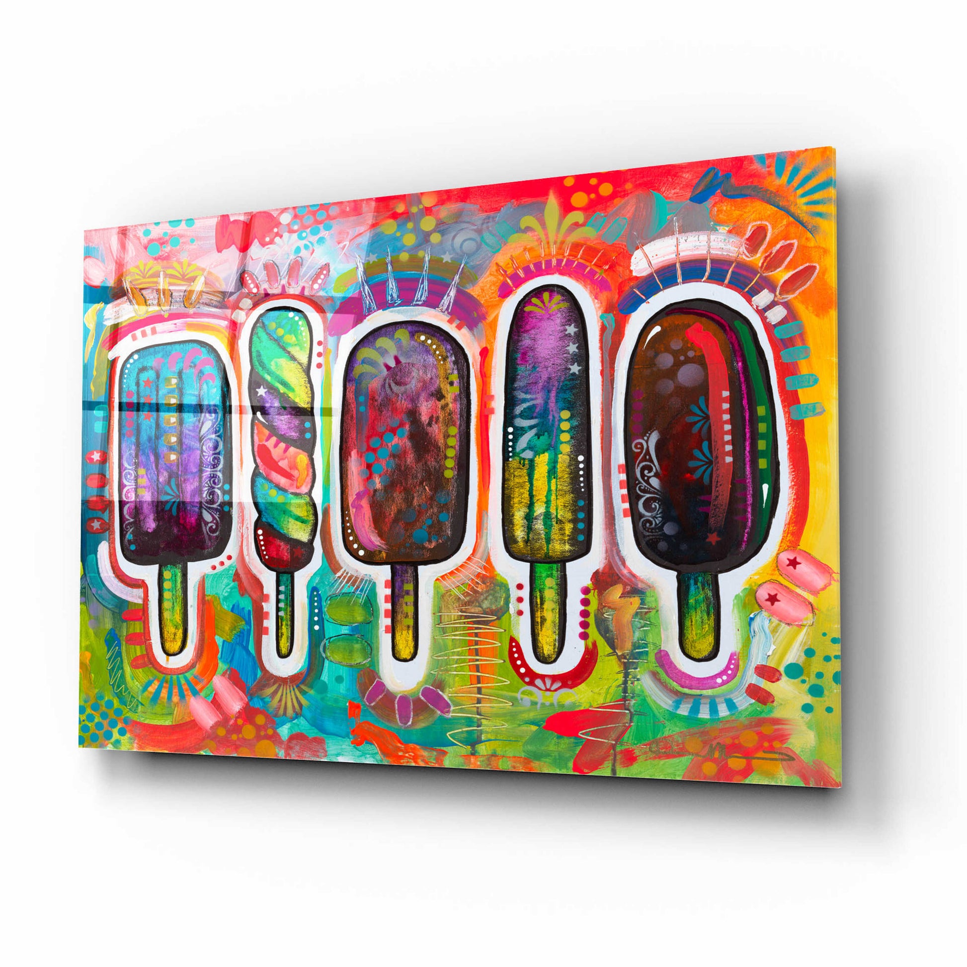 Epic Art 'Ice Pops 1' by Dean Russo, Acrylic Glass Wall Art,16x12