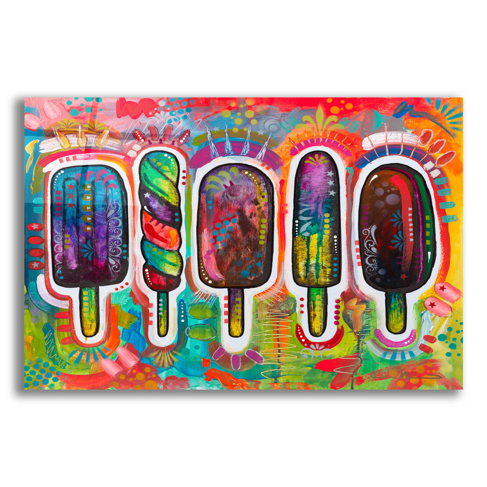 Epic Art 'Ice Pops 1' by Dean Russo, Acrylic Glass Wall Art,16x12