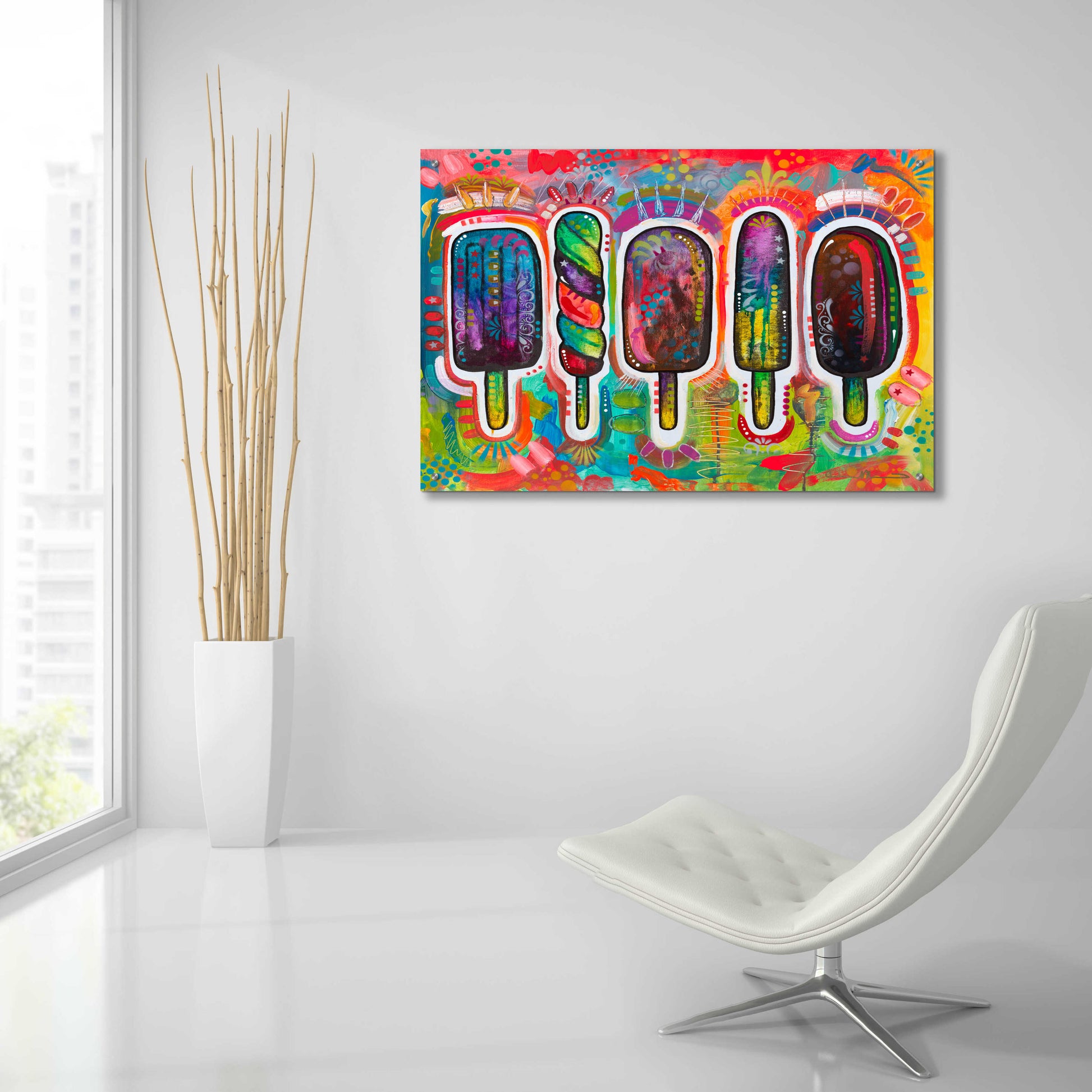 Epic Art 'Ice Pops 1' by Dean Russo, Acrylic Glass Wall Art,36x24