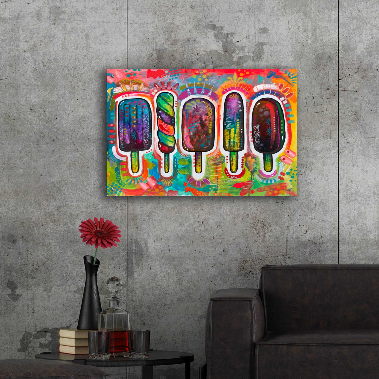 Epic Art 'Ice Pops 1' by Dean Russo, Acrylic Glass Wall Art,36x24