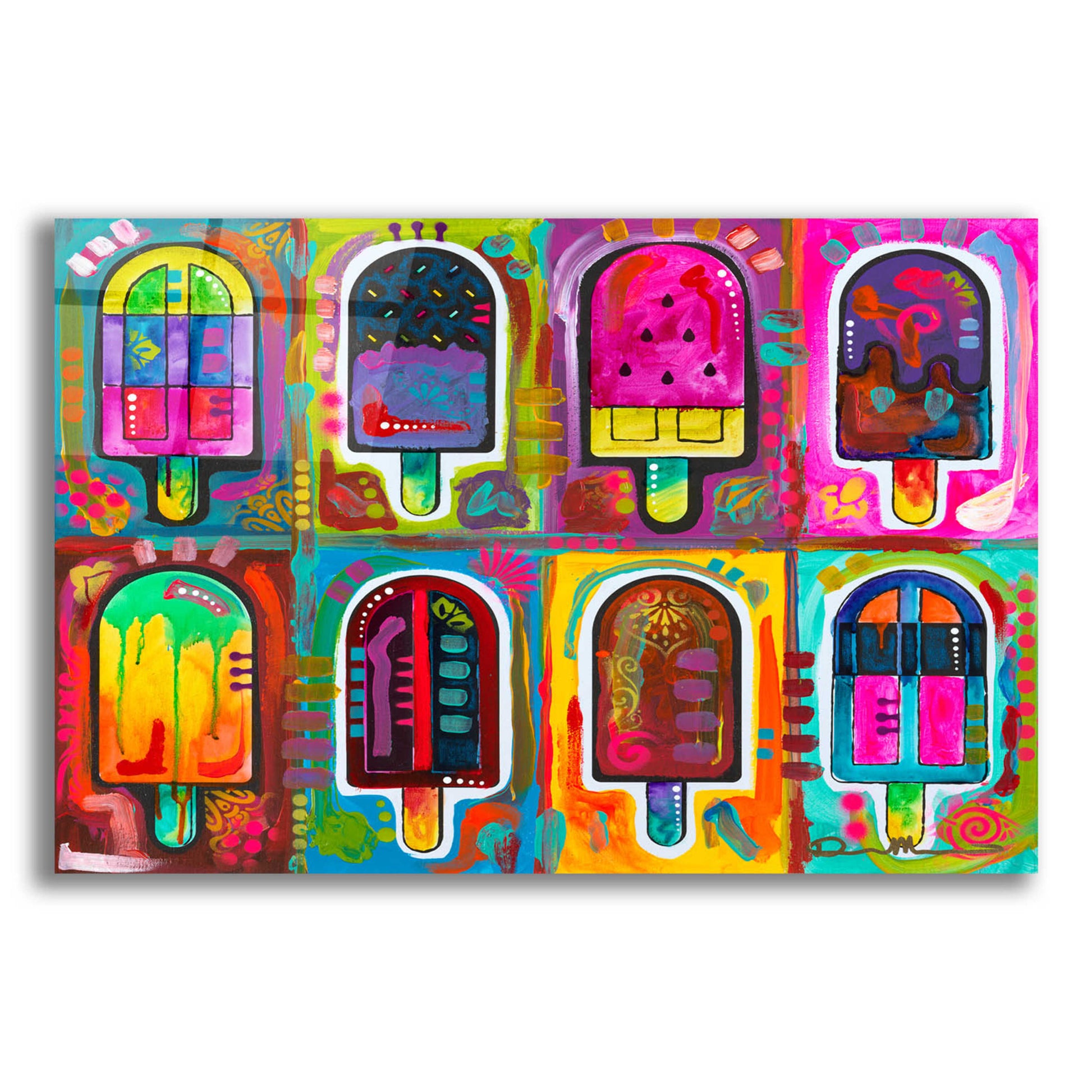 Epic Art 'Ice Pops 2' by Dean Russo, Acrylic Glass Wall Art,16x12