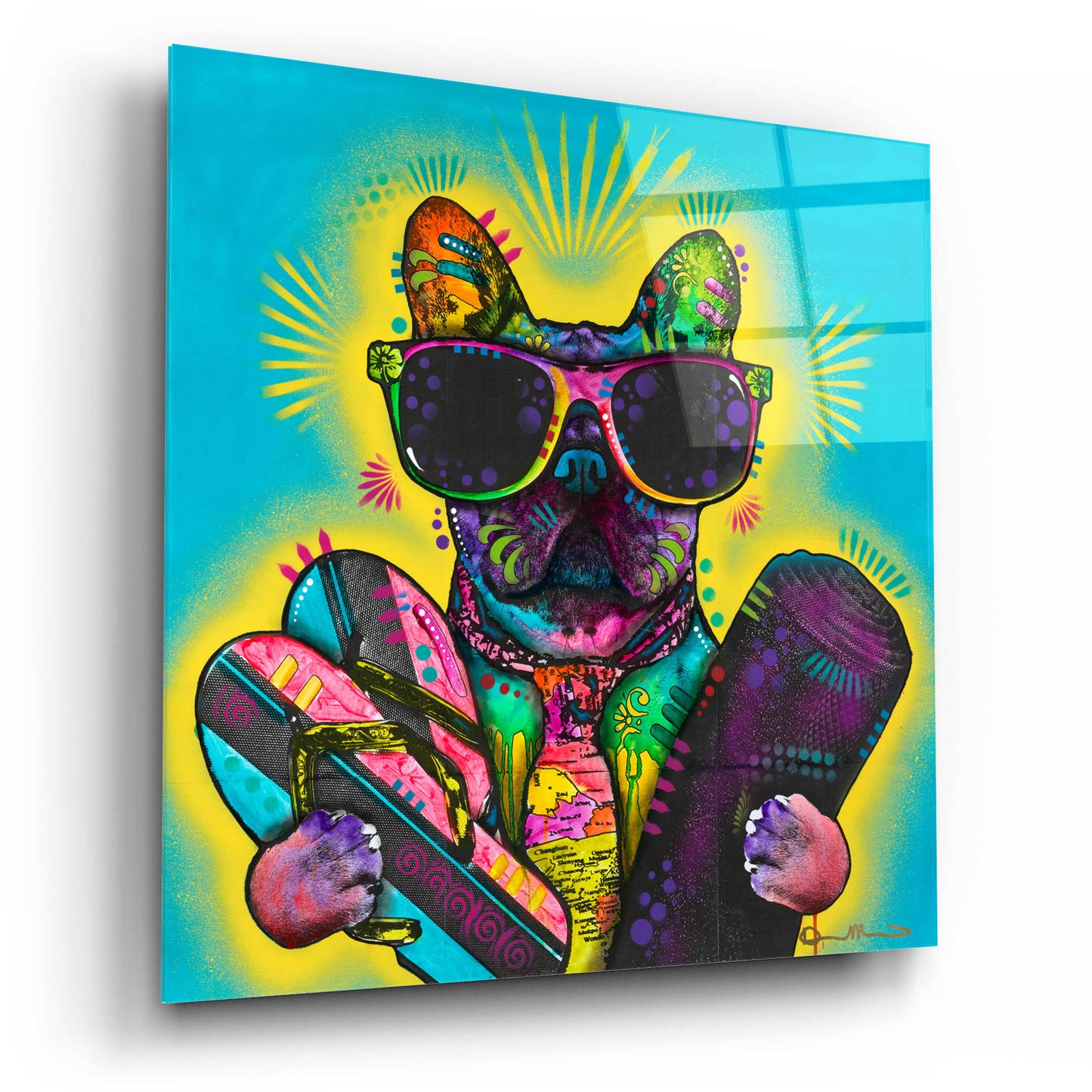 Epic Art 'Cool Pup 1' by Dean Russo, Acrylic Glass Wall Art,12x12