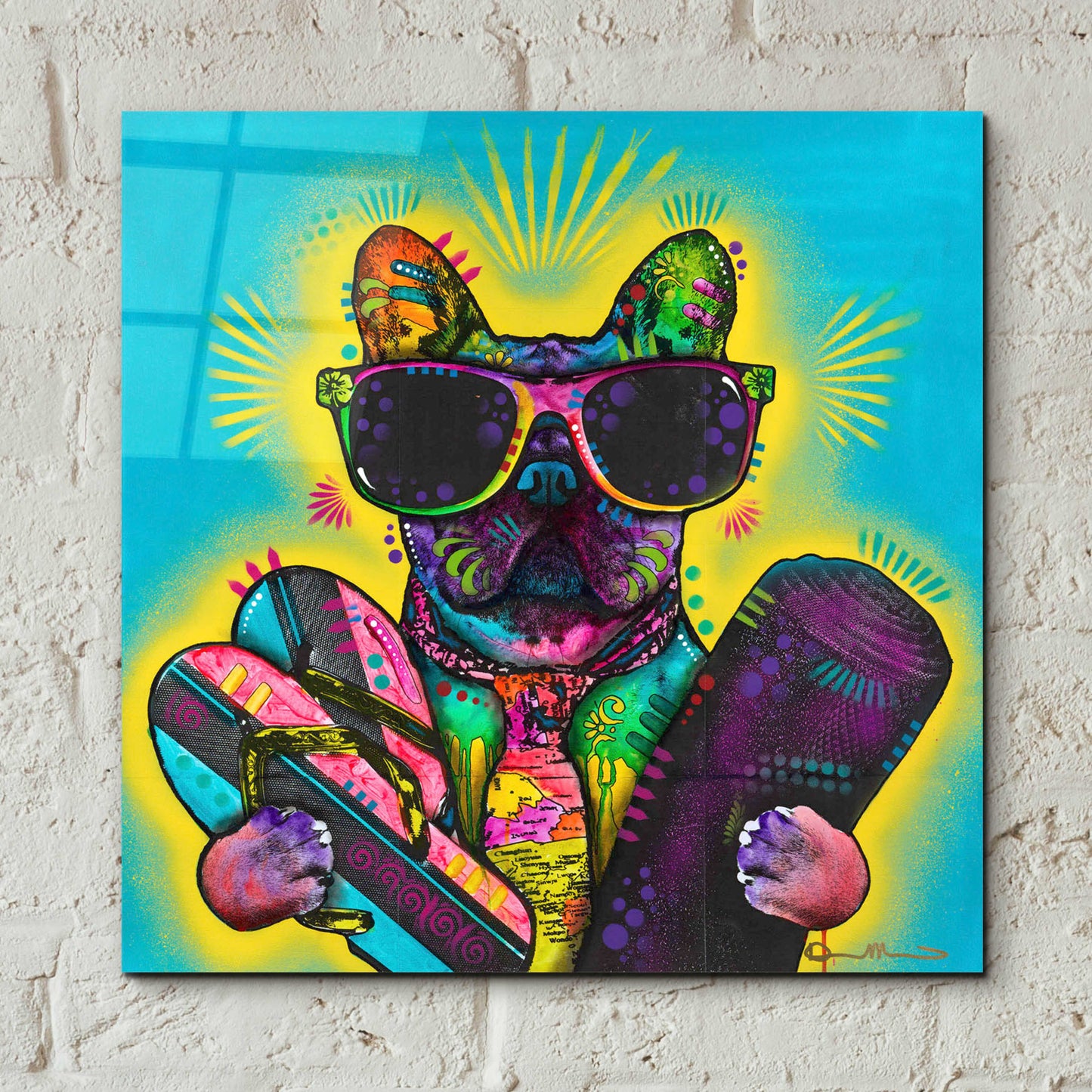 Epic Art 'Cool Pup 1' by Dean Russo, Acrylic Glass Wall Art,12x12