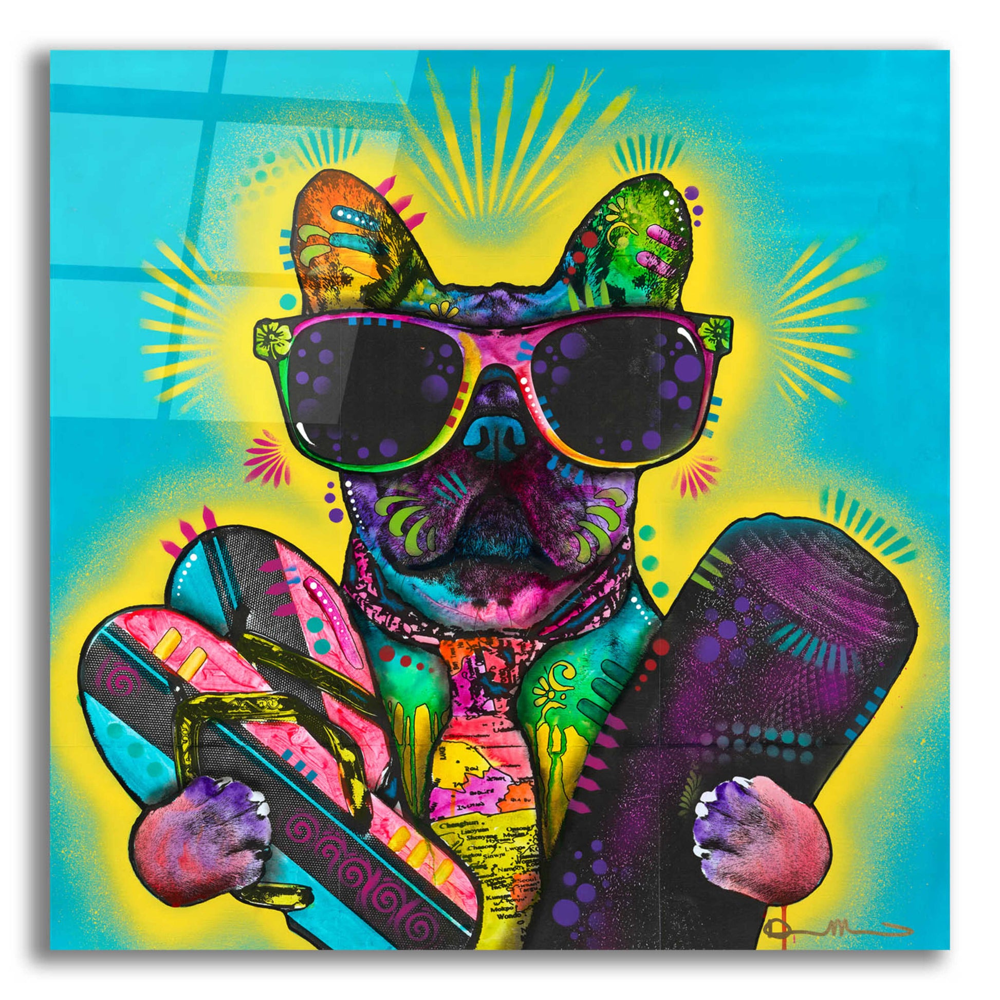 Epic Art 'Cool Pup 1' by Dean Russo, Acrylic Glass Wall Art,12x12