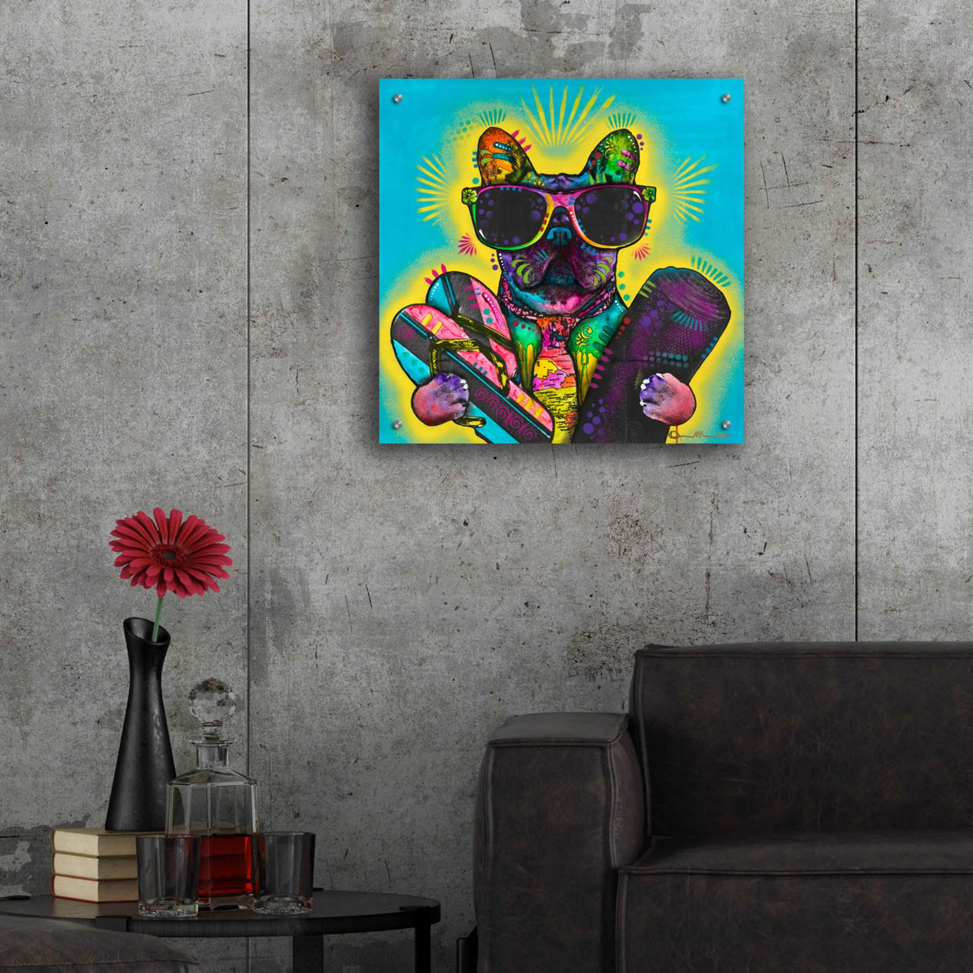 Epic Art 'Cool Pup 1' by Dean Russo, Acrylic Glass Wall Art,24x24