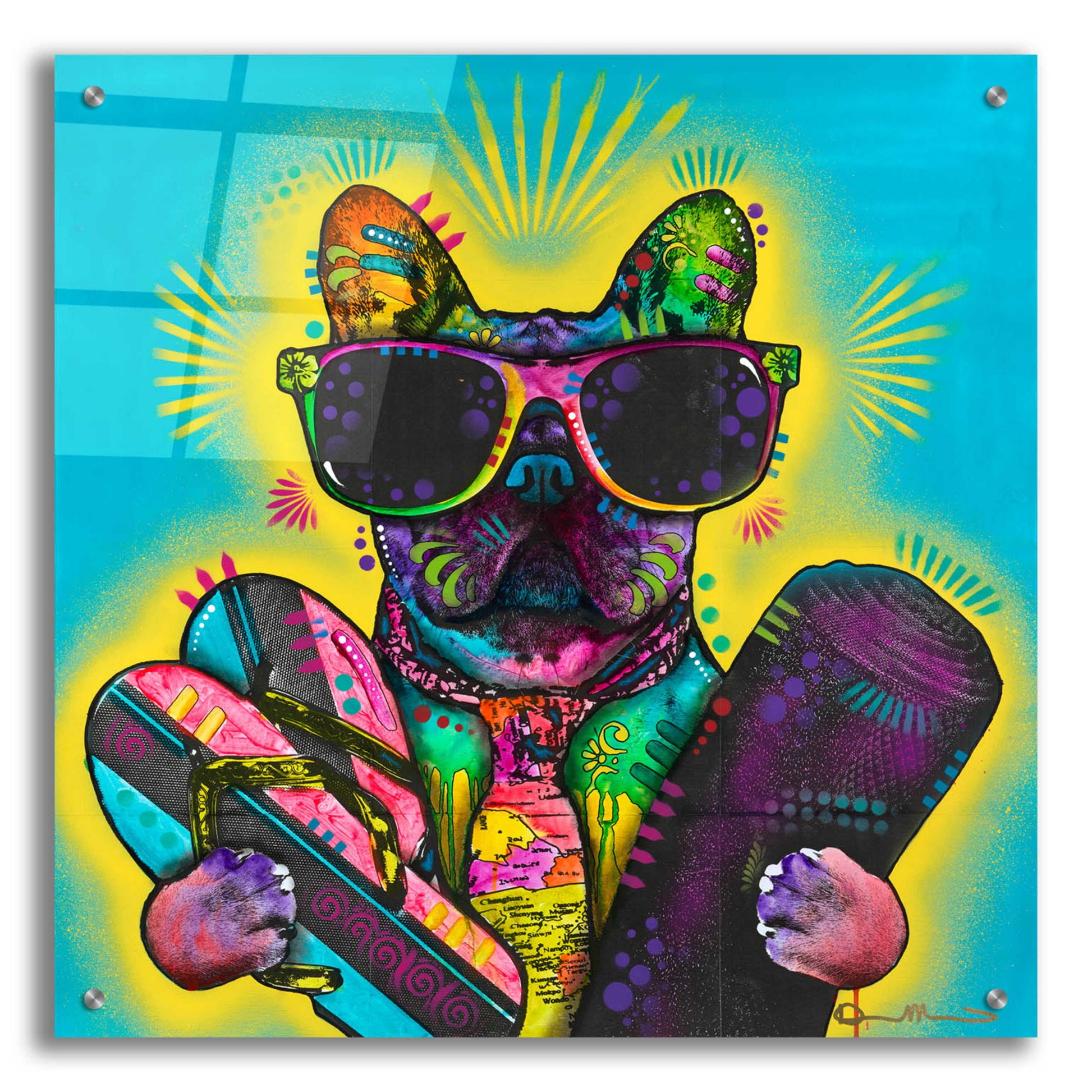 Epic Art 'Cool Pup 1' by Dean Russo, Acrylic Glass Wall Art,24x24