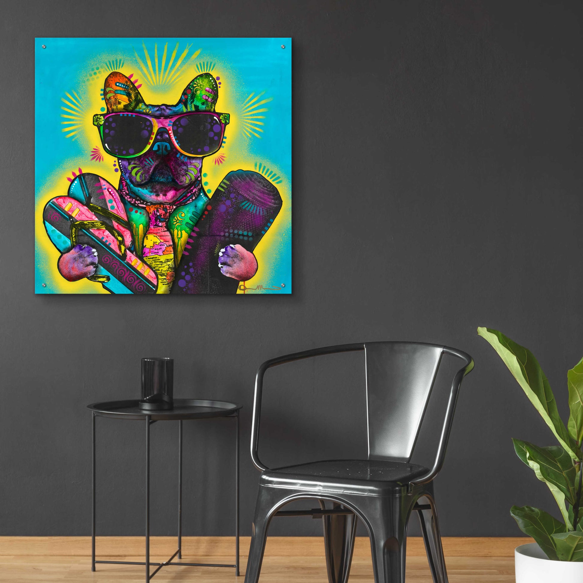 Epic Art 'Cool Pup 1' by Dean Russo, Acrylic Glass Wall Art,36x36