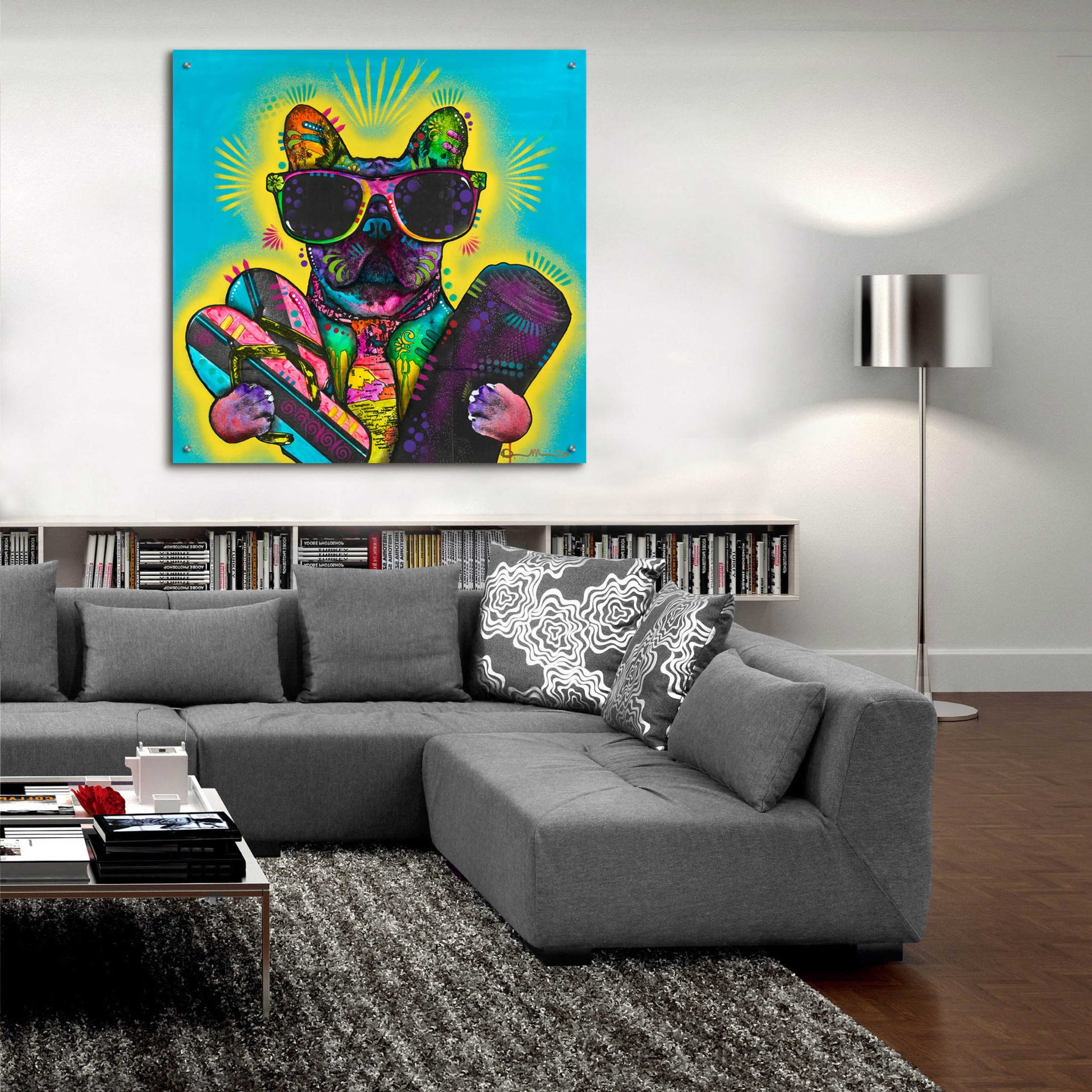 Epic Art 'Cool Pup 1' by Dean Russo, Acrylic Glass Wall Art,36x36