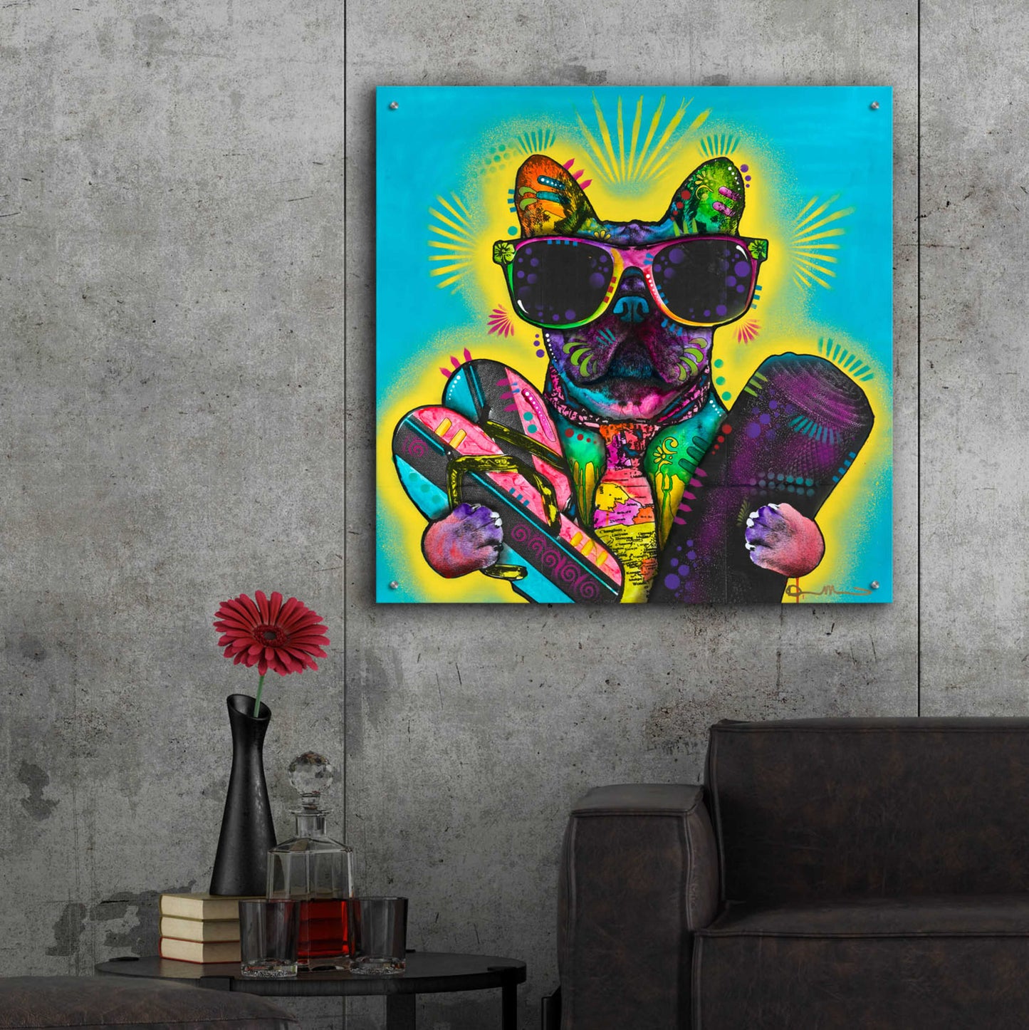 Epic Art 'Cool Pup 1' by Dean Russo, Acrylic Glass Wall Art,36x36