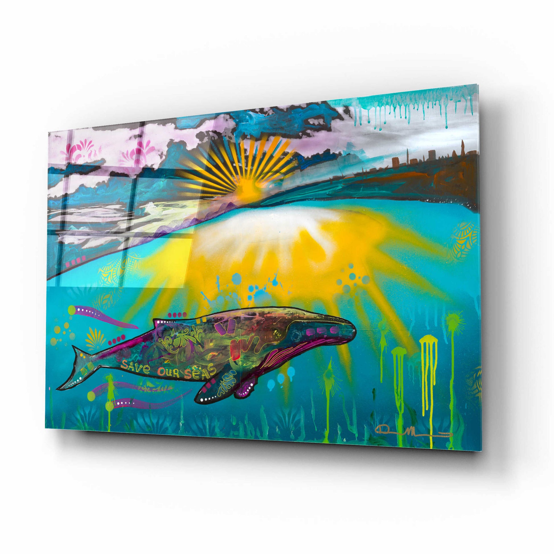 Epic Art 'Save our Seas 2' by Dean Russo, Acrylic Glass Wall Art,16x12