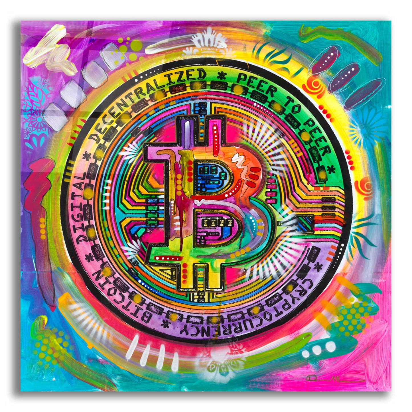 Epic Art 'Bitcoin' by Dean Russo, Acrylic Glass Wall Art,12x12