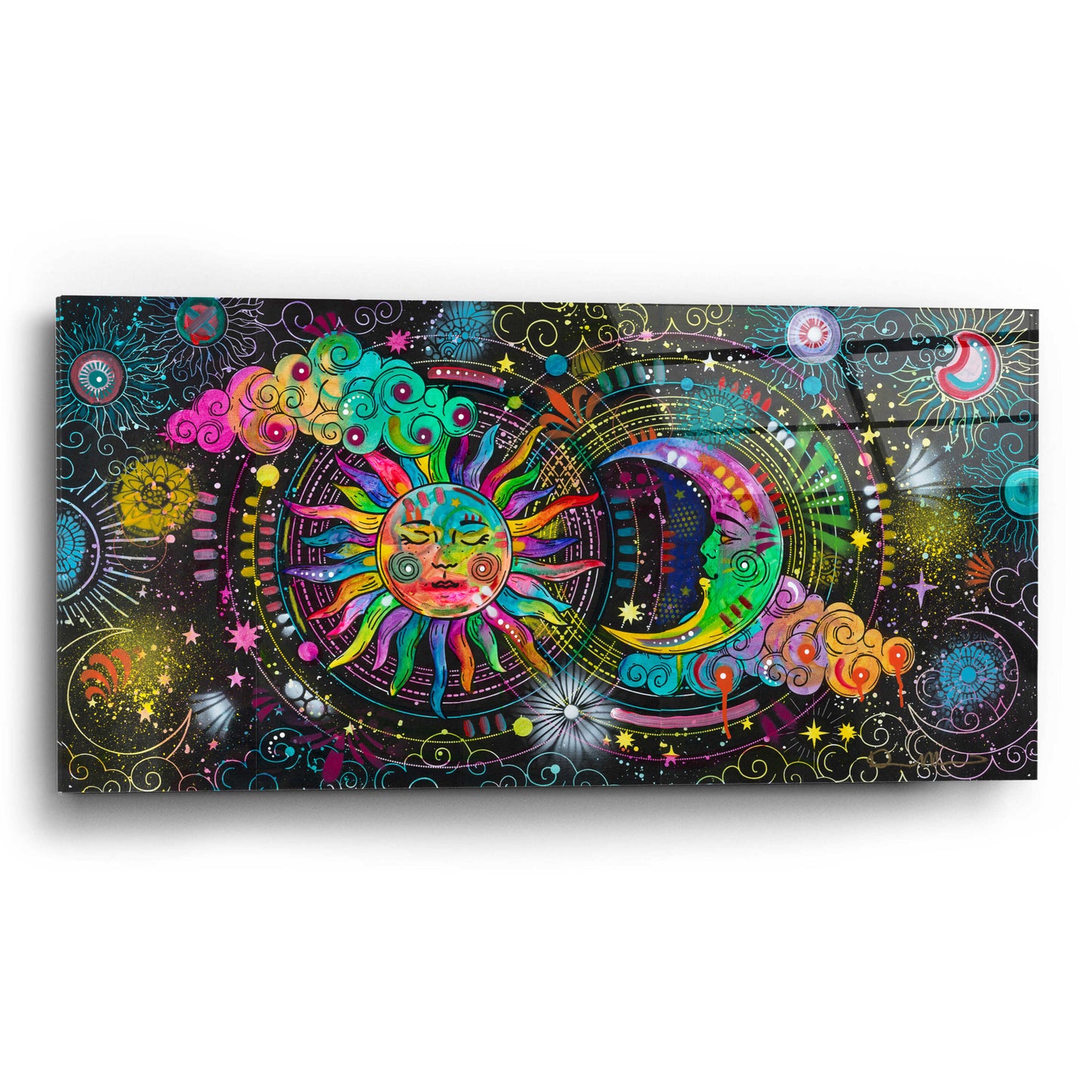 Epic Art 'Cosmos' by Dean Russo, Acrylic Glass Wall Art,24x12