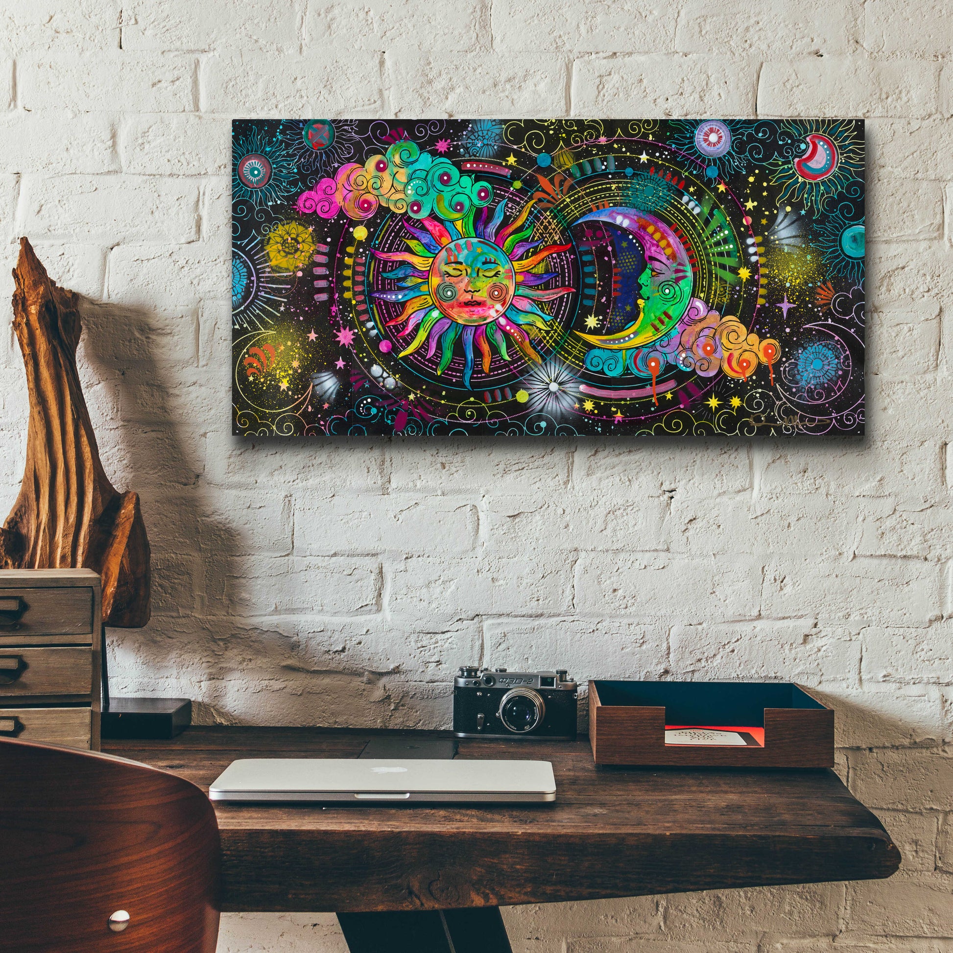 Epic Art 'Cosmos' by Dean Russo, Acrylic Glass Wall Art,24x12