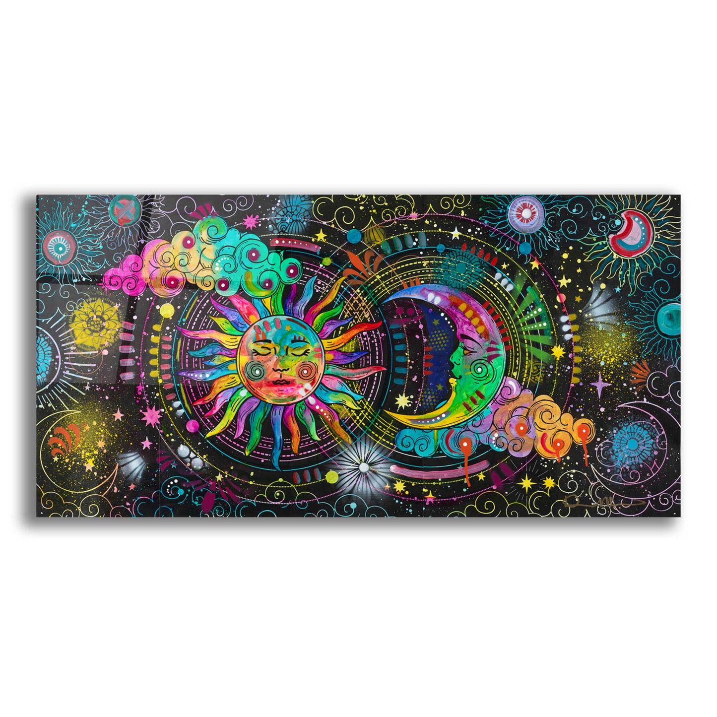 Epic Art 'Cosmos' by Dean Russo, Acrylic Glass Wall Art,24x12